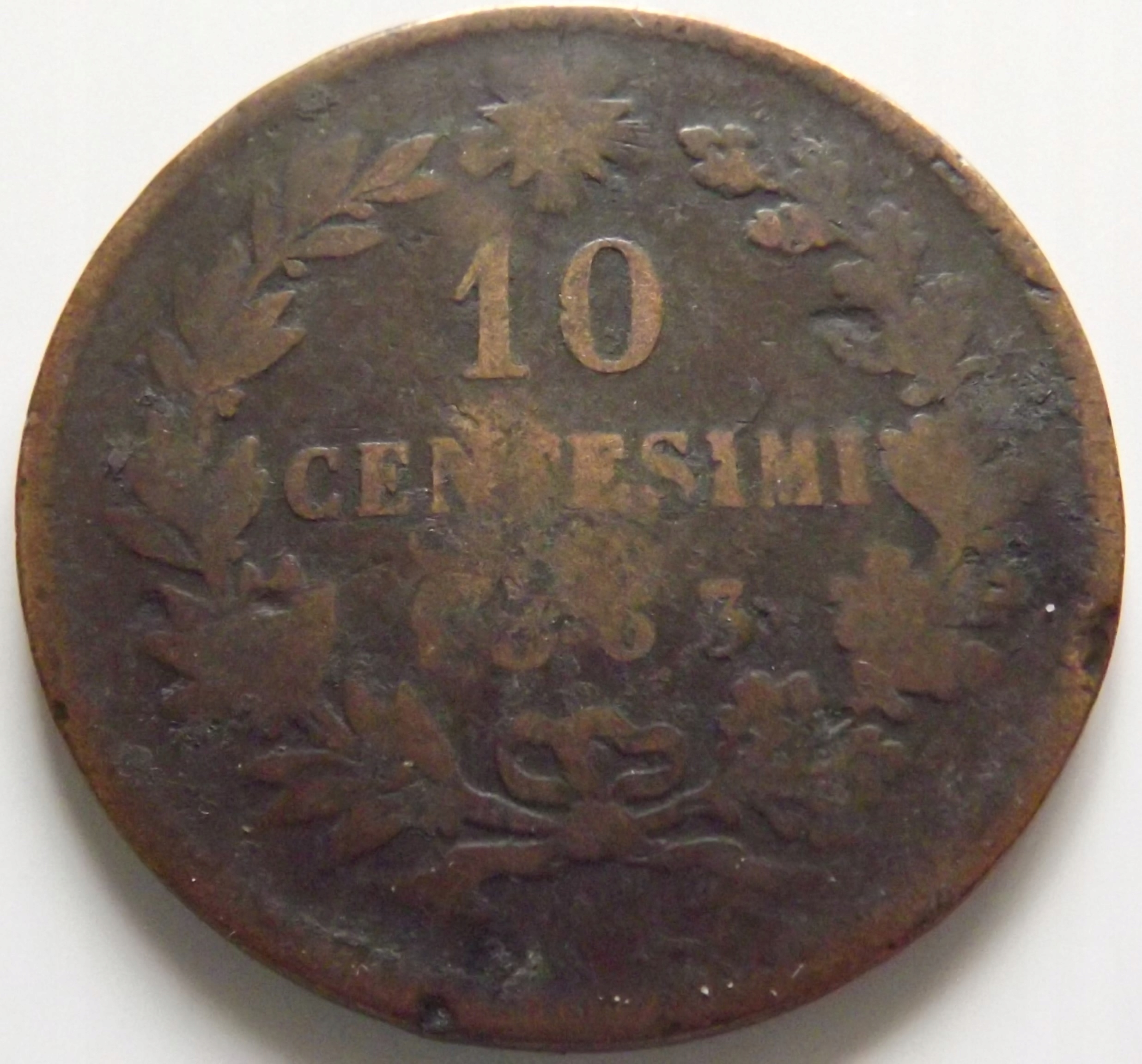 Włochy 10 centesimi 1863 Król Wiktor Emanuel II