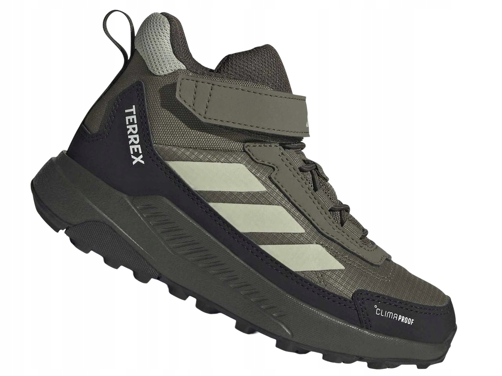 Adidas Terrex Anylander MID KJ2671 Buty Dziecięce Zielone Rzep Trekkingowe