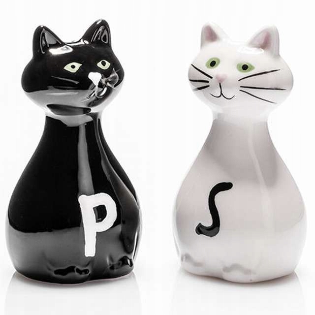 

Solniczka i pieprzniczka 2 Kotki koty czarny biały