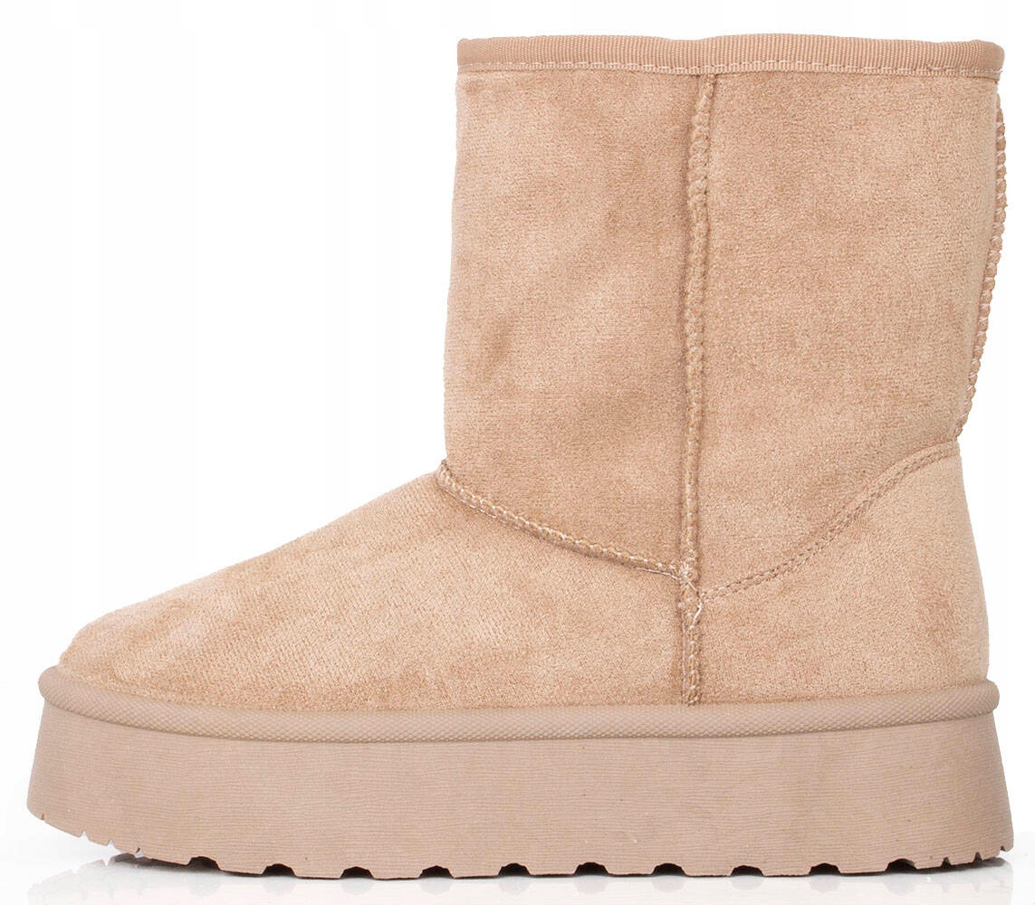 ŚNIEGOWCE BEŻOWE OCIEPLANE BOTKI PLATFORMA WYSOKIE 39