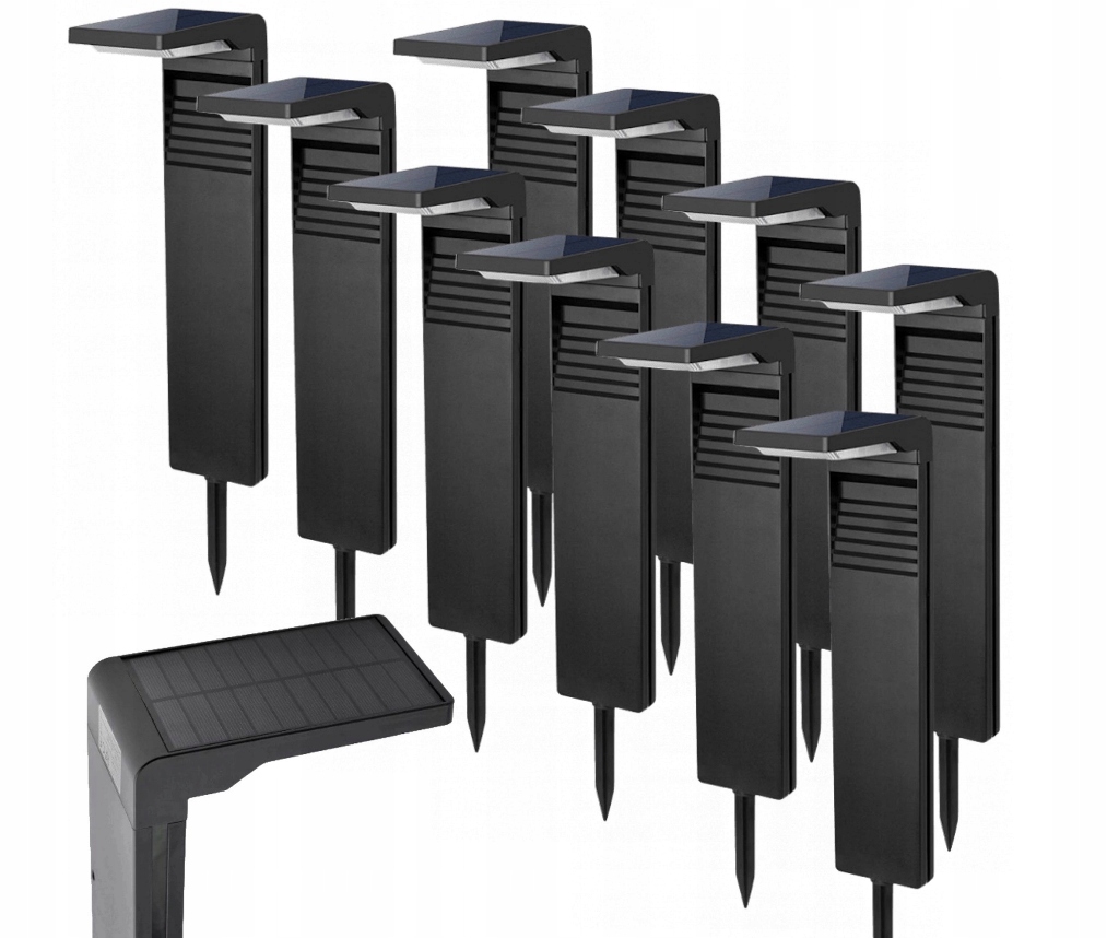10x Lampa Ogrodowa Solarna Stojąca Ogrodowa 57cm Zestaw Mocnych Słupków