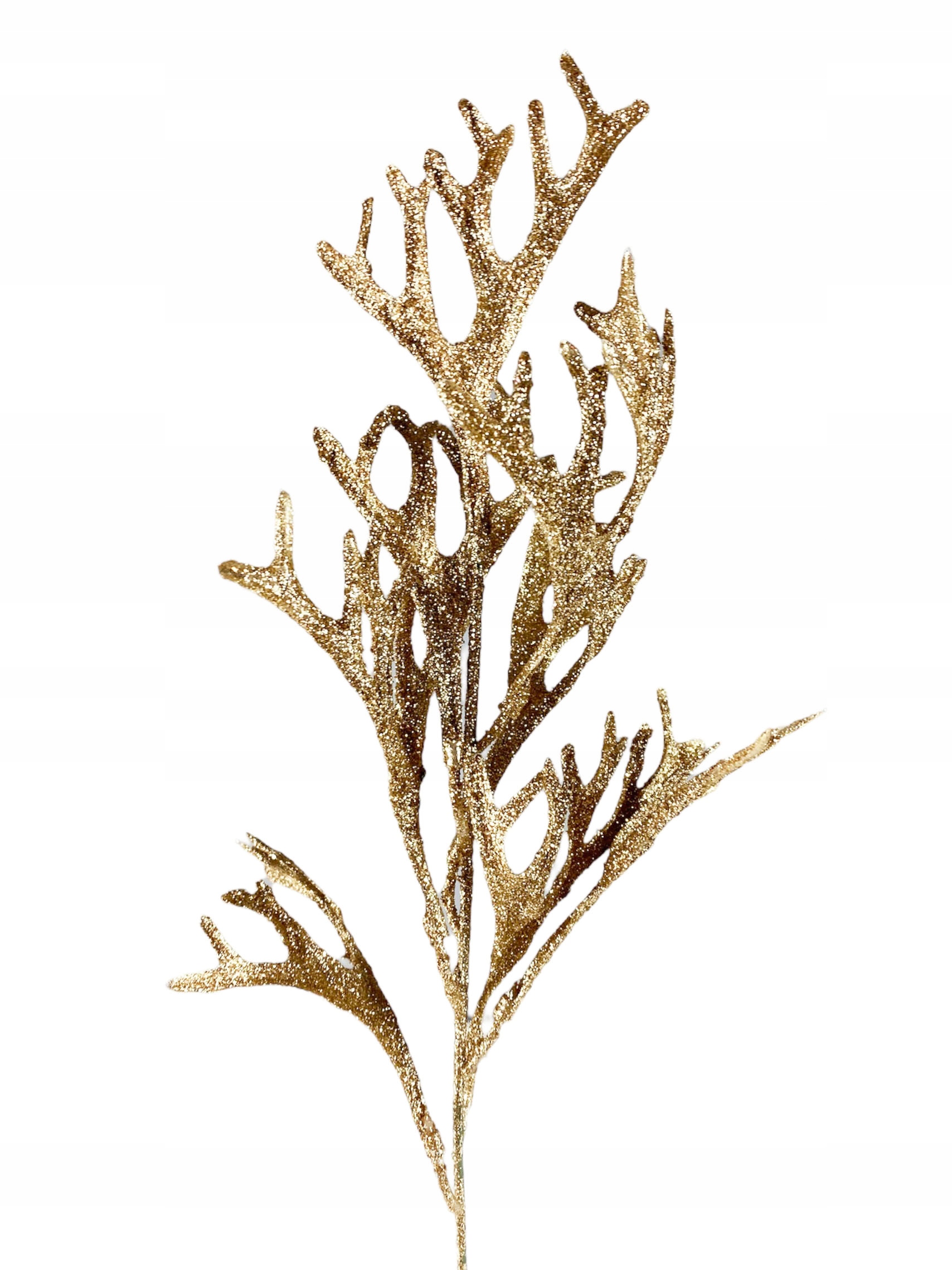 GAŁĄZKA SZTUCZNA PIK ROGI OZDOBNA ZŁOTA JASNA BROKAT GLAMOUR STROIK