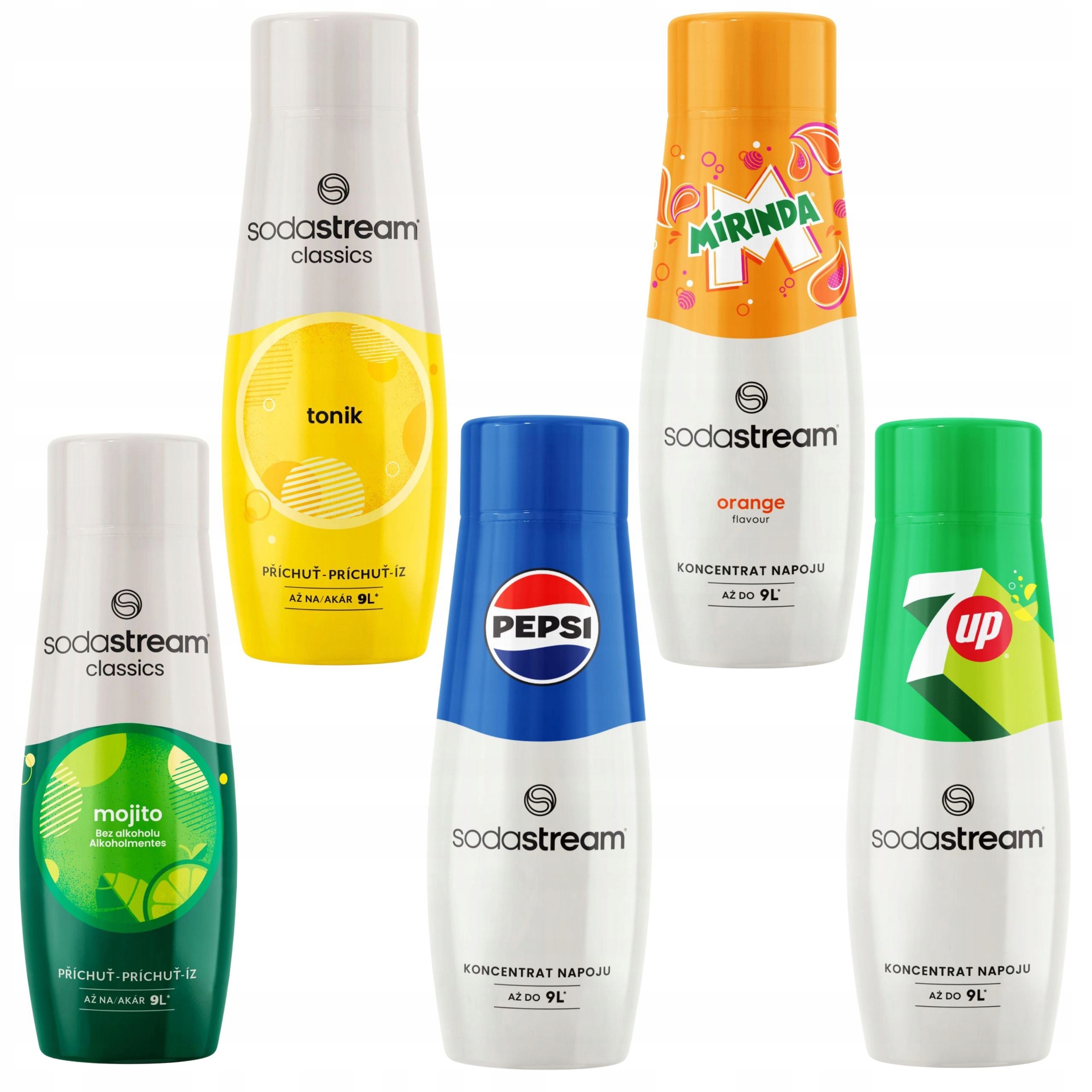Levně Sirupový džus do saturátoru SodaStream Pepsi Mirinda 7UP Mojito Tonic