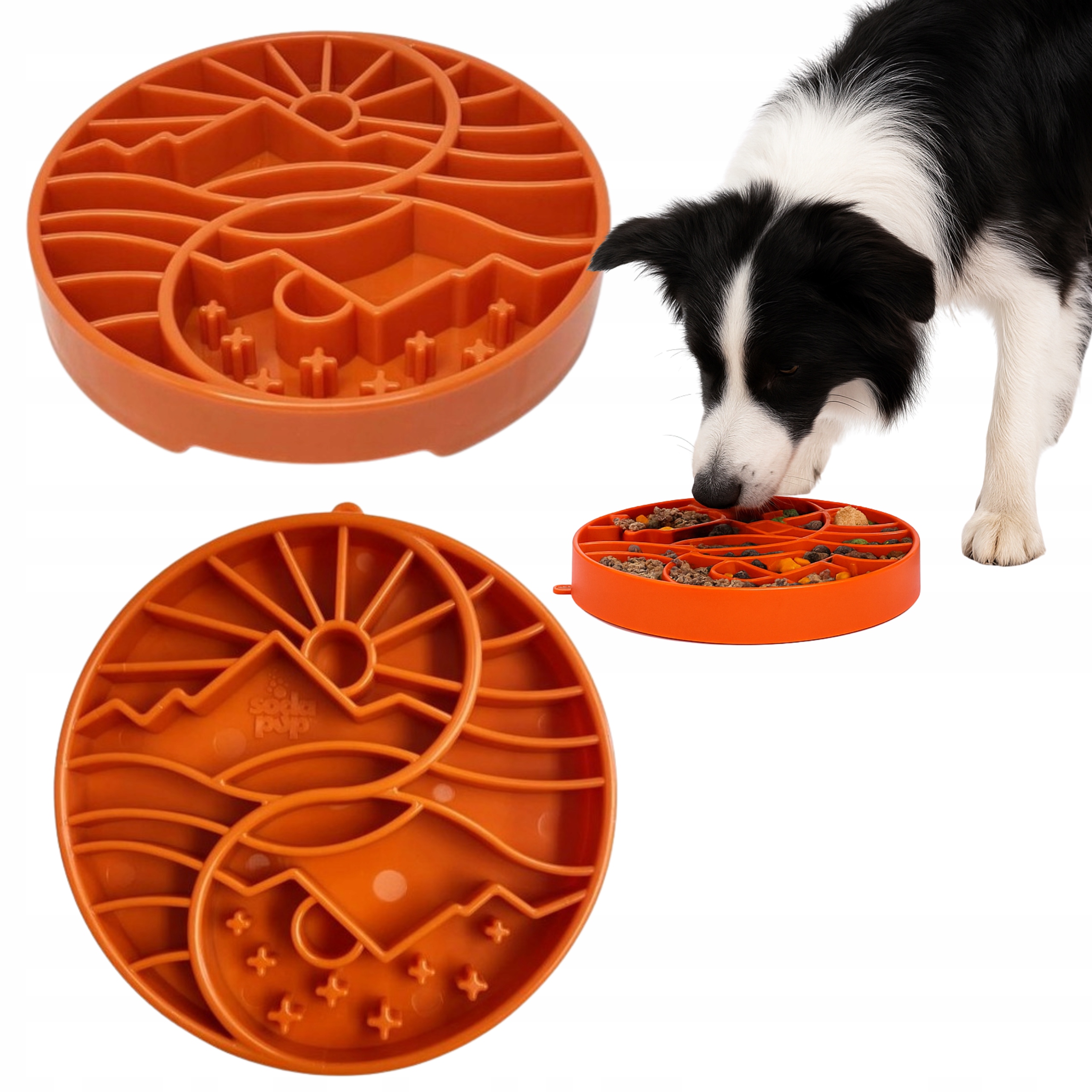 Levně Miska pro psa zpomalující stravování SodaPup Great Outdoors Oranžová