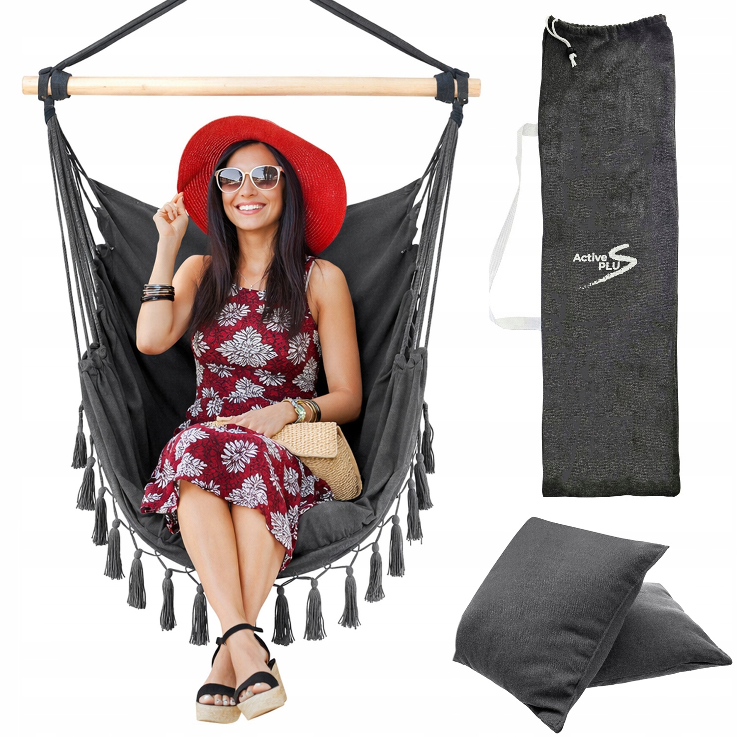 Houpačka Brazilské křeslo Boho do zahrady balkon terasa 200 kg potah