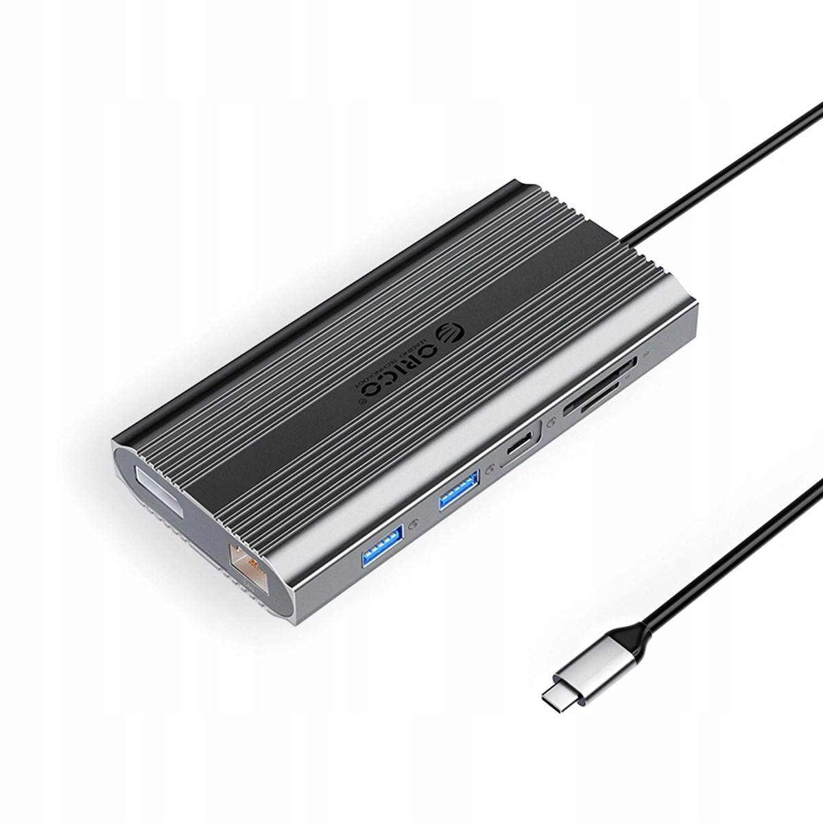 Usb-c dokovací stanice Orico Xdr 12v1 4K 60Hz Pd 100W šedá