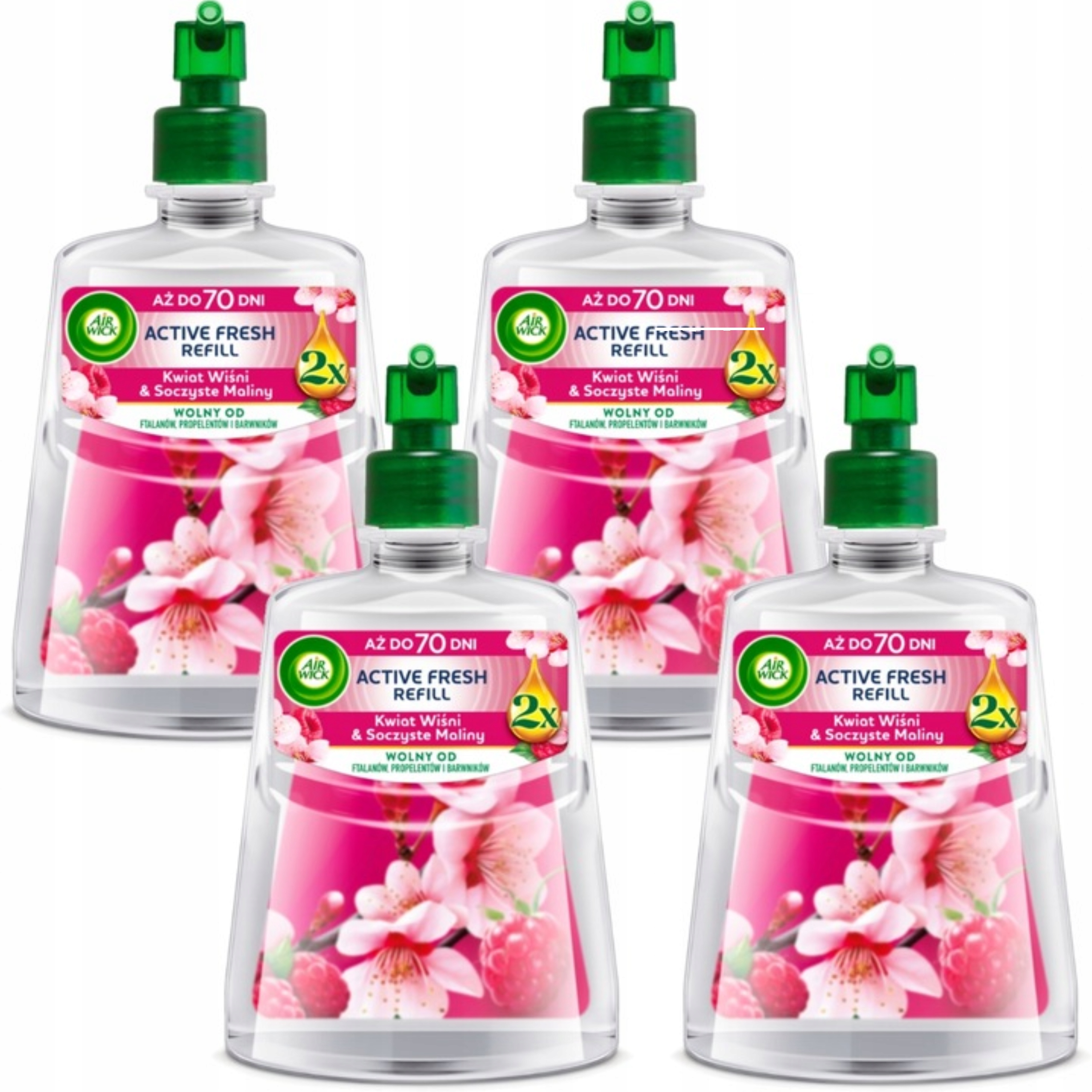 Air Wick Active Fresh refill Višňový Květ a šťavnaté maliny 228 ml x4