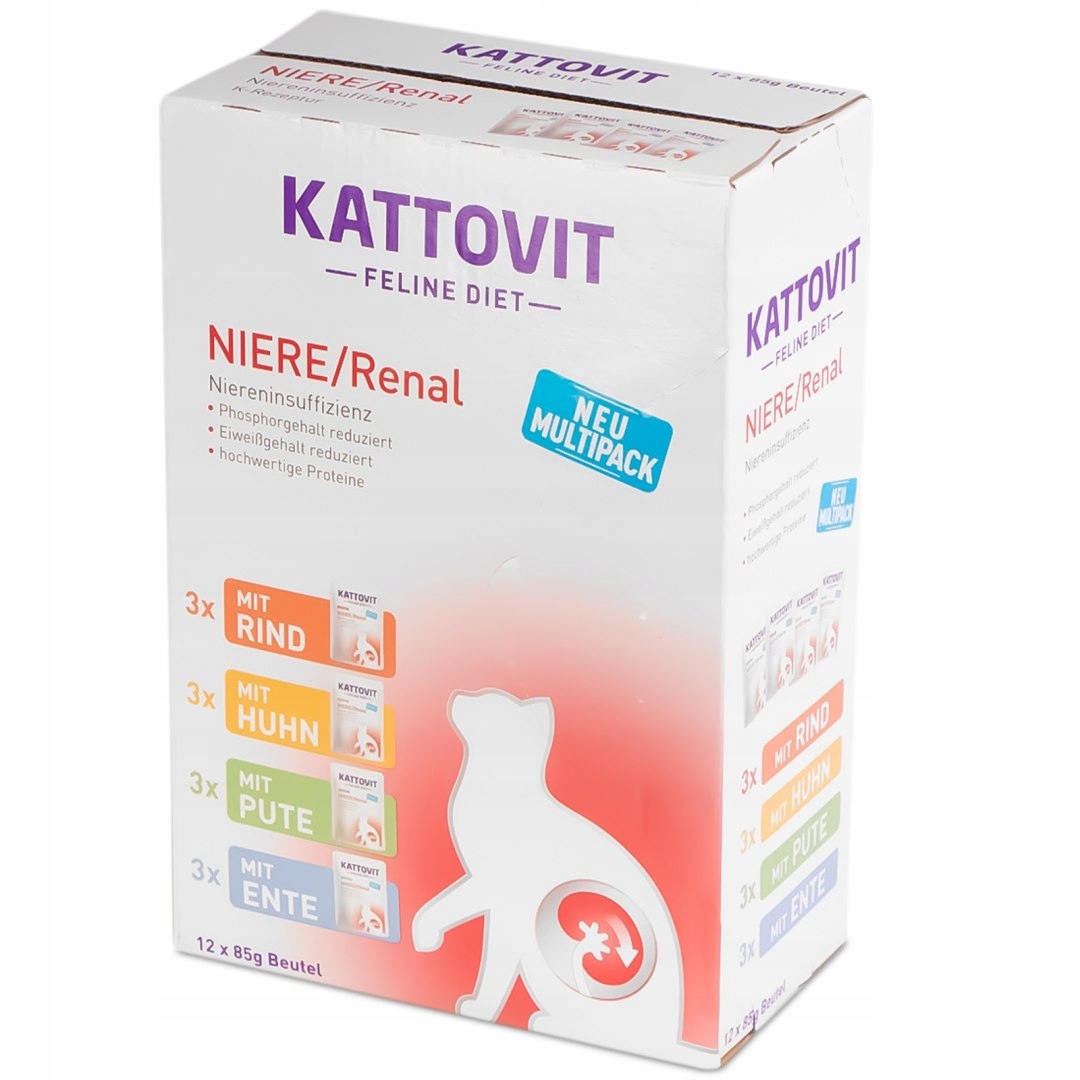 Kattovit Renal Multipack 12x85 g – krmivo pro kočky trpící ledvinami