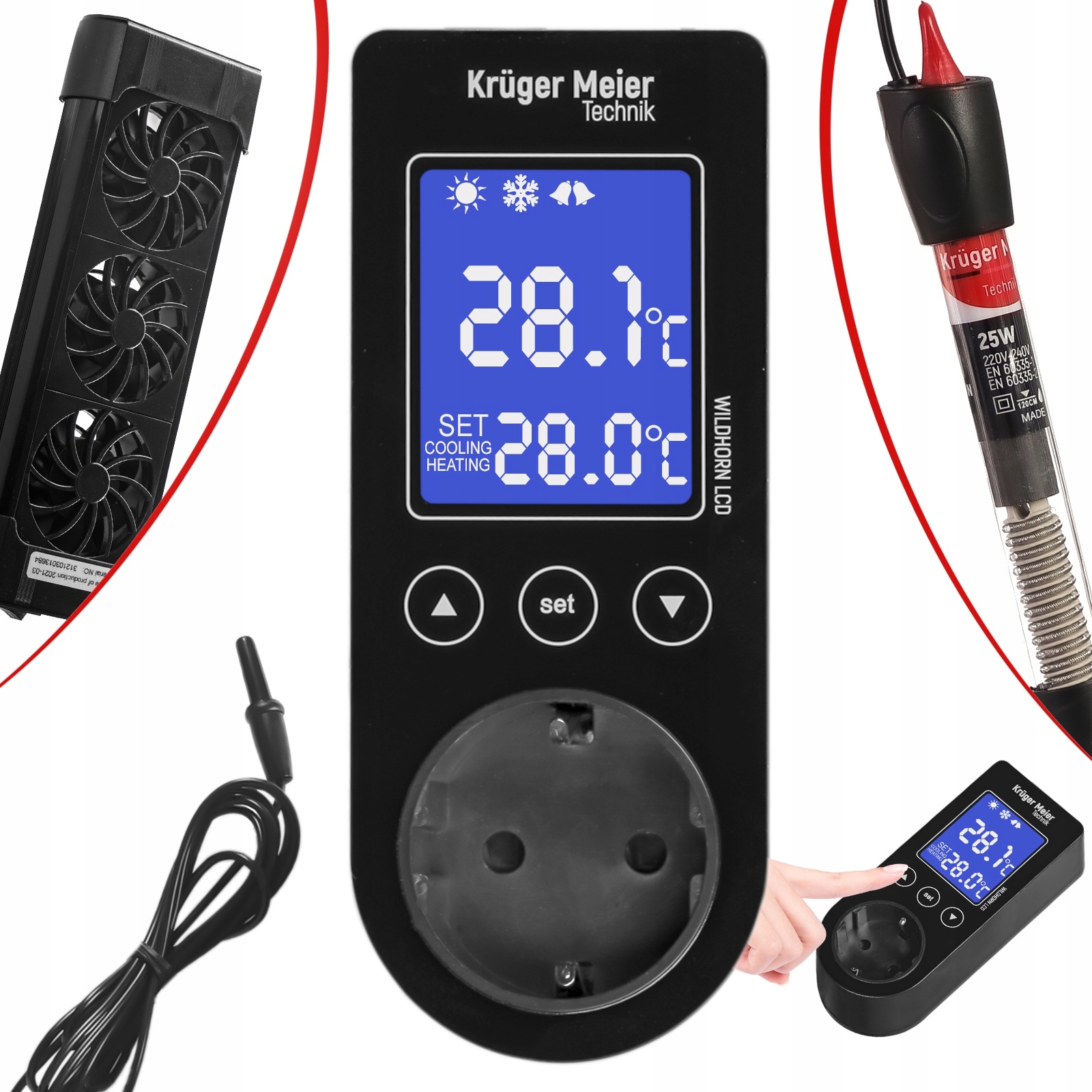 Precyzyjny Termostat LCD Do Akwarium I Terrarium Grzanie Chłodzenie Alarm