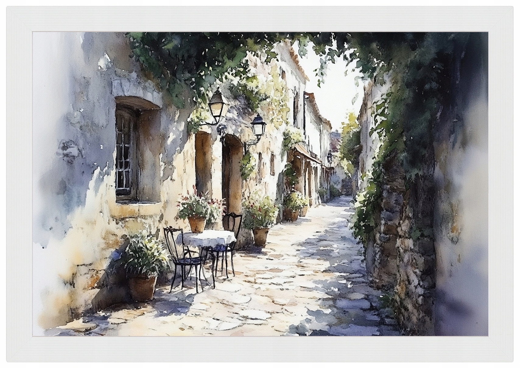 Plakát Rámeček Dřevo Město Krajina Ulice Alejka Chladník Léto 60x40