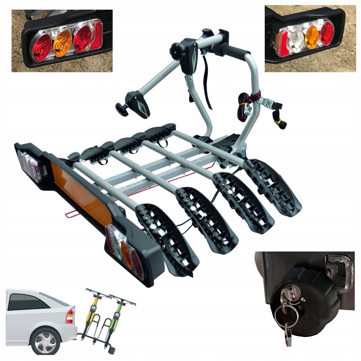 Велосипедна стійка для гачка 4 велосипеда SIENA PRO