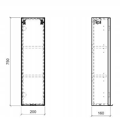 Szafka boczna górna 20x16x75cm grafit mat/dąb EAN (GTIN) 5907611647769