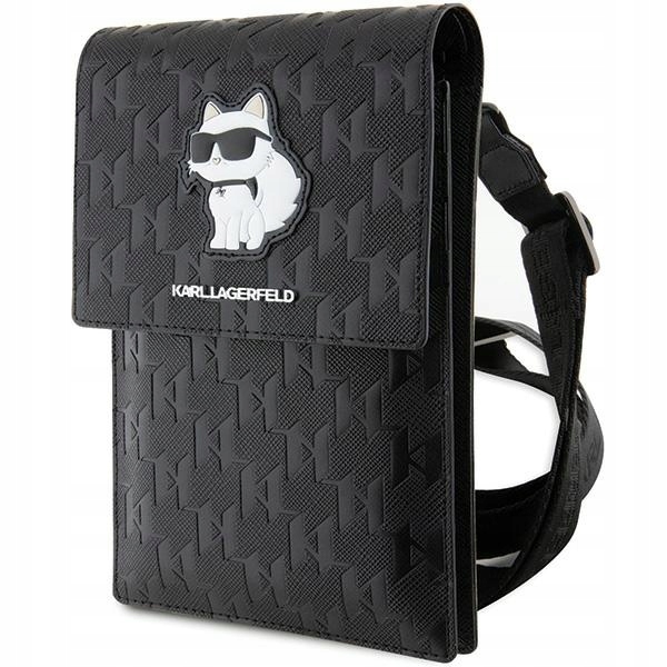 Karl Lagerfeld Černá kabelka Saffiano Monogram Choupette