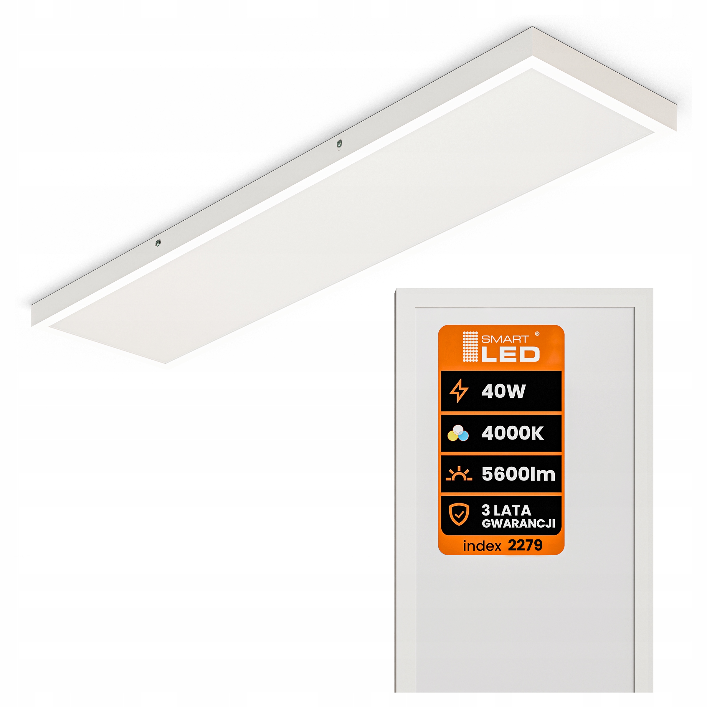 Panel Led Lampa Sufitowa Plafon Natynkowy 30x120 cm 5600lm Premium 140lm/W