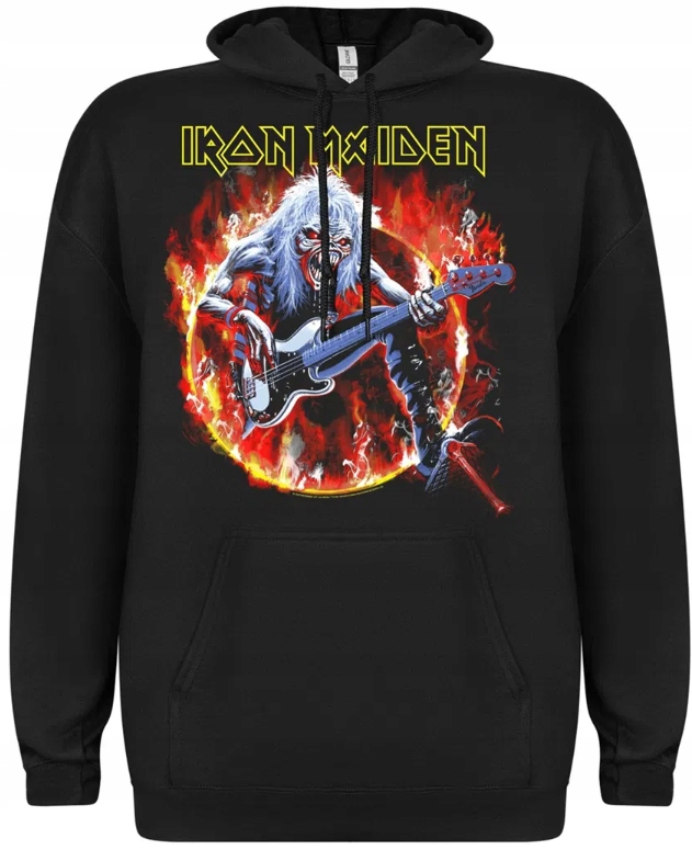 Iron Maiden Eddie Live Flames heavy metal mikina s kapucí Klokan M