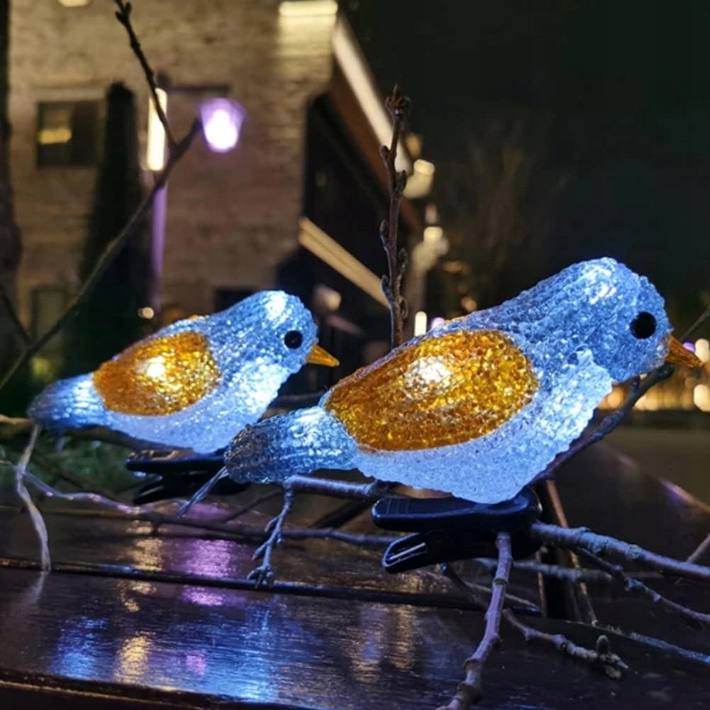 PTASZKI LAMPKA SOLARNA OGRODOWA LED OZDOBA PTAKI WRÓBEL LAMPKI SOLARNE