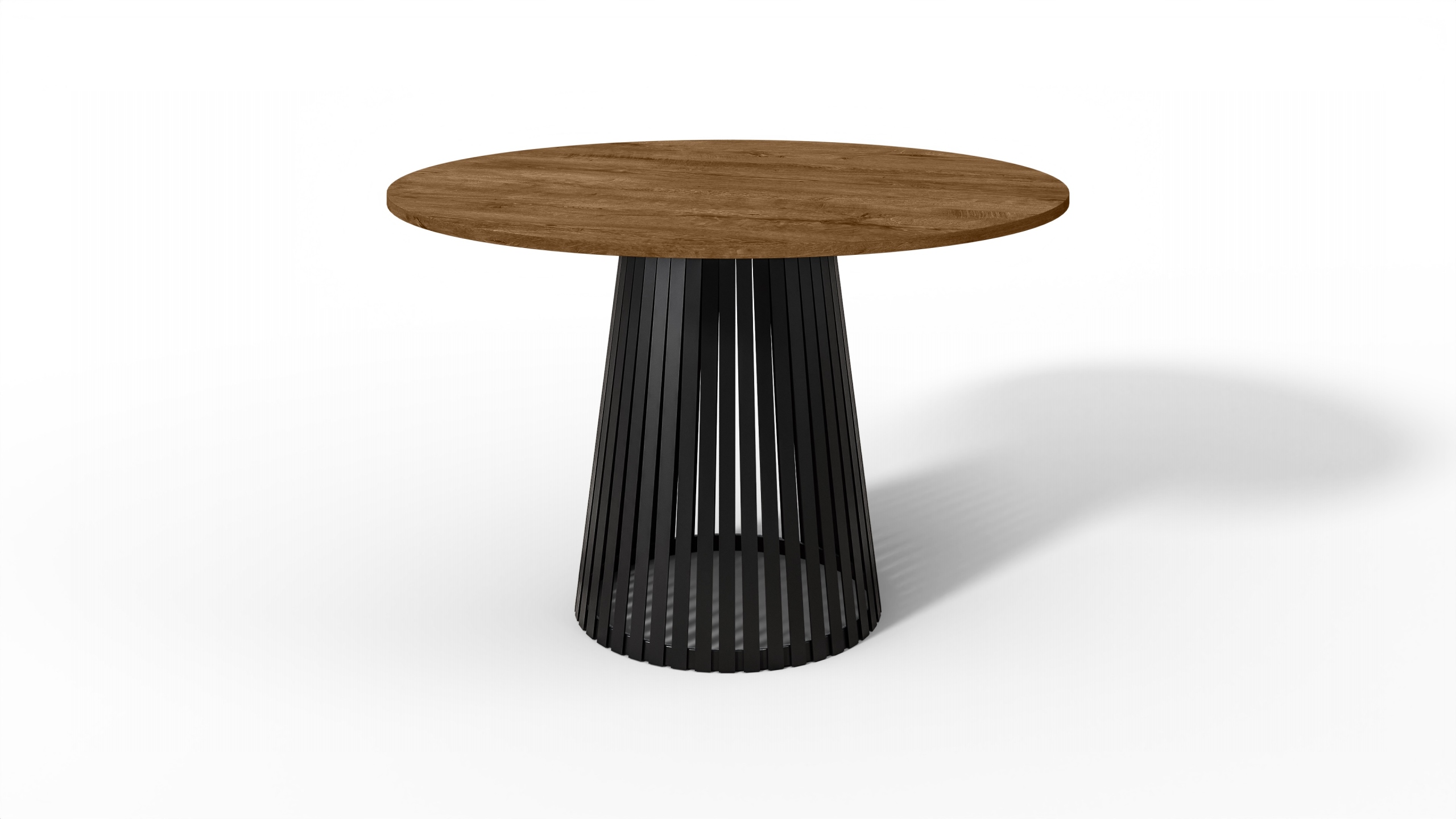 Velký stůl do obývacího pokoje, kulatý stůl Lefkas 110 cm, stůl na kovové noze