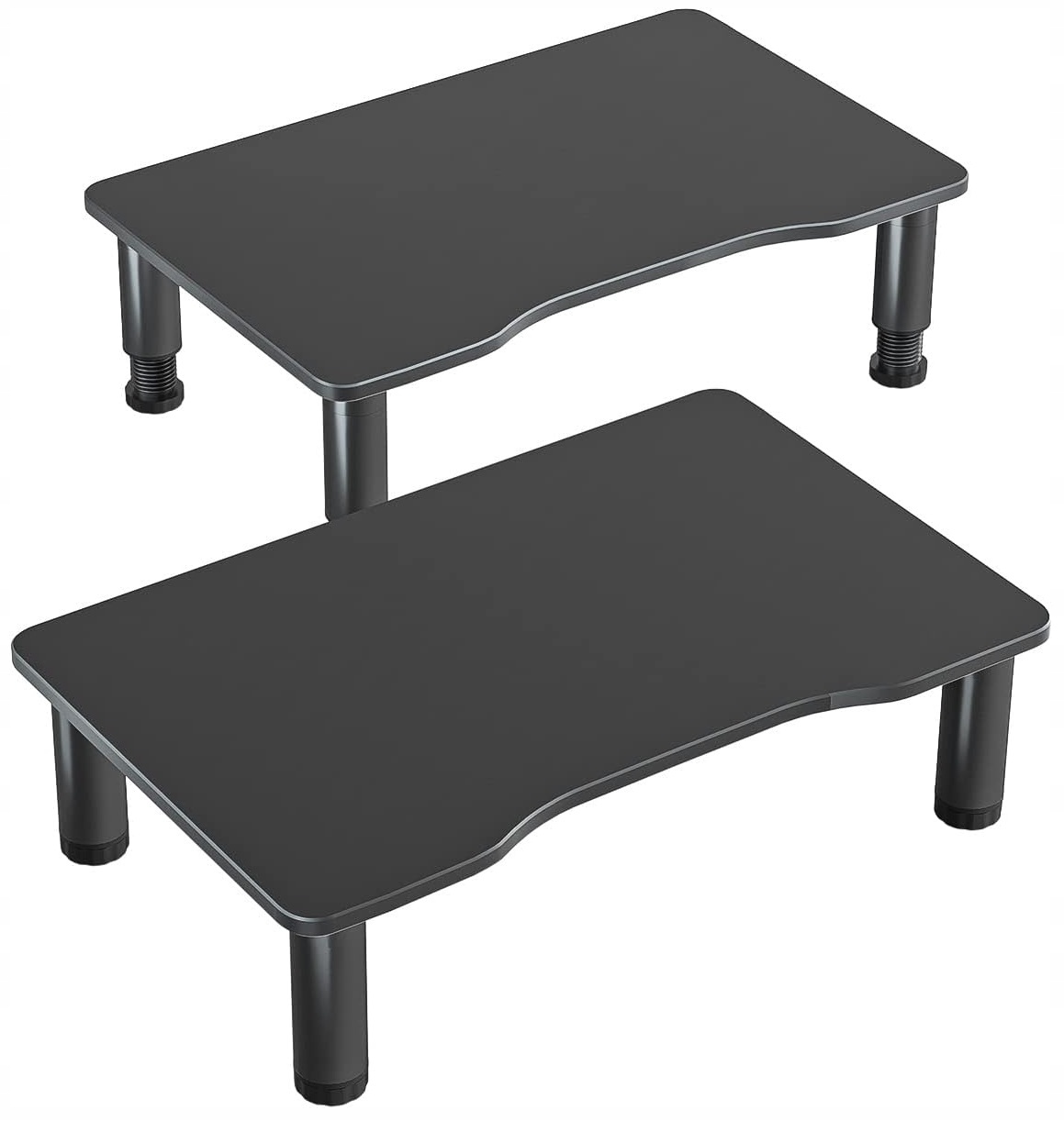 Podstawka Półka Pod Monitor Czarna Szklana 2 Szt