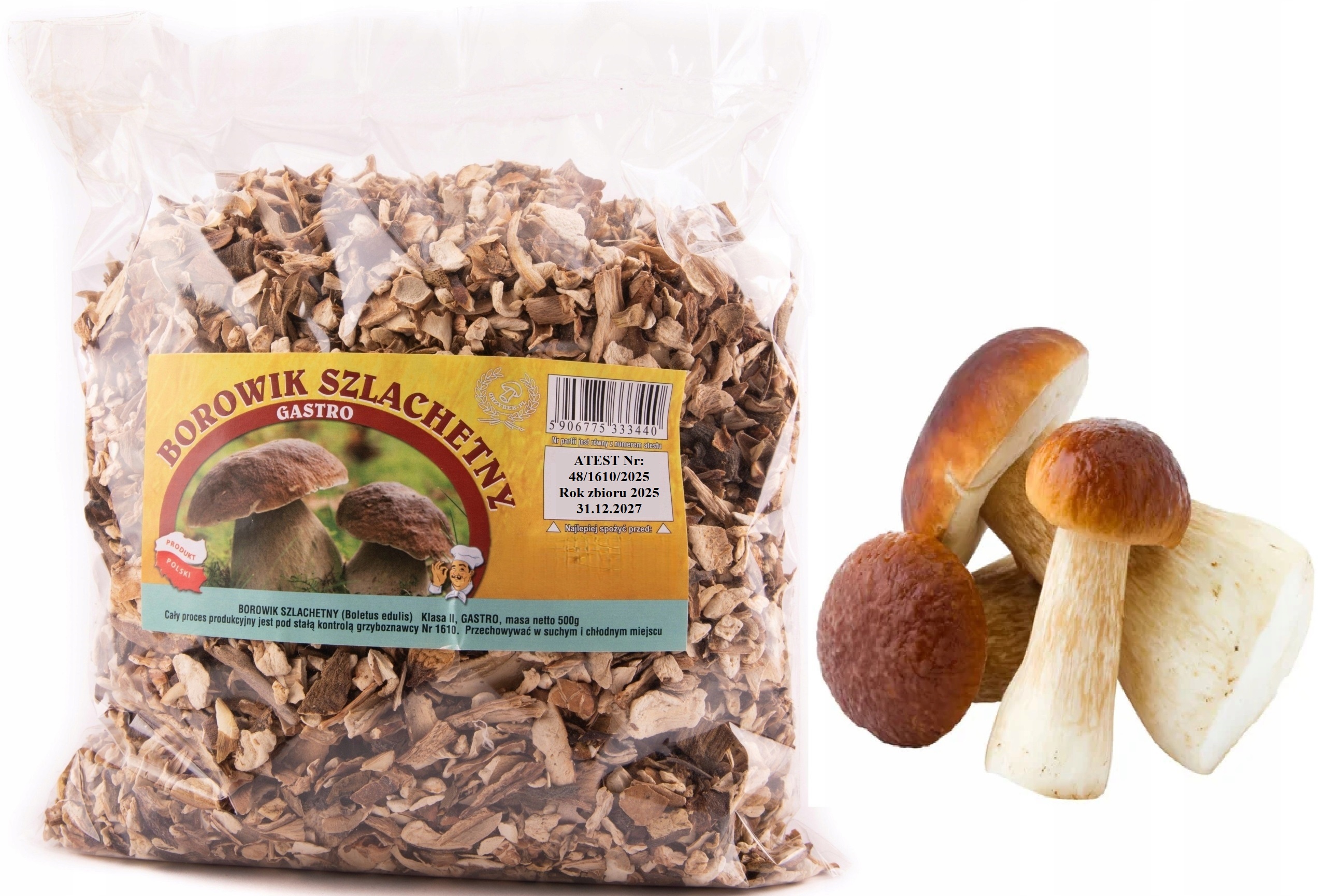 Borowik Gastro 500g Nová Sbírka 2025 Polský Atest sušené lesní houby