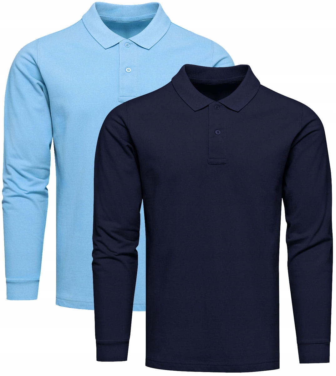 2-balení prémiových pánských longsleevů modrá a modrá XXL