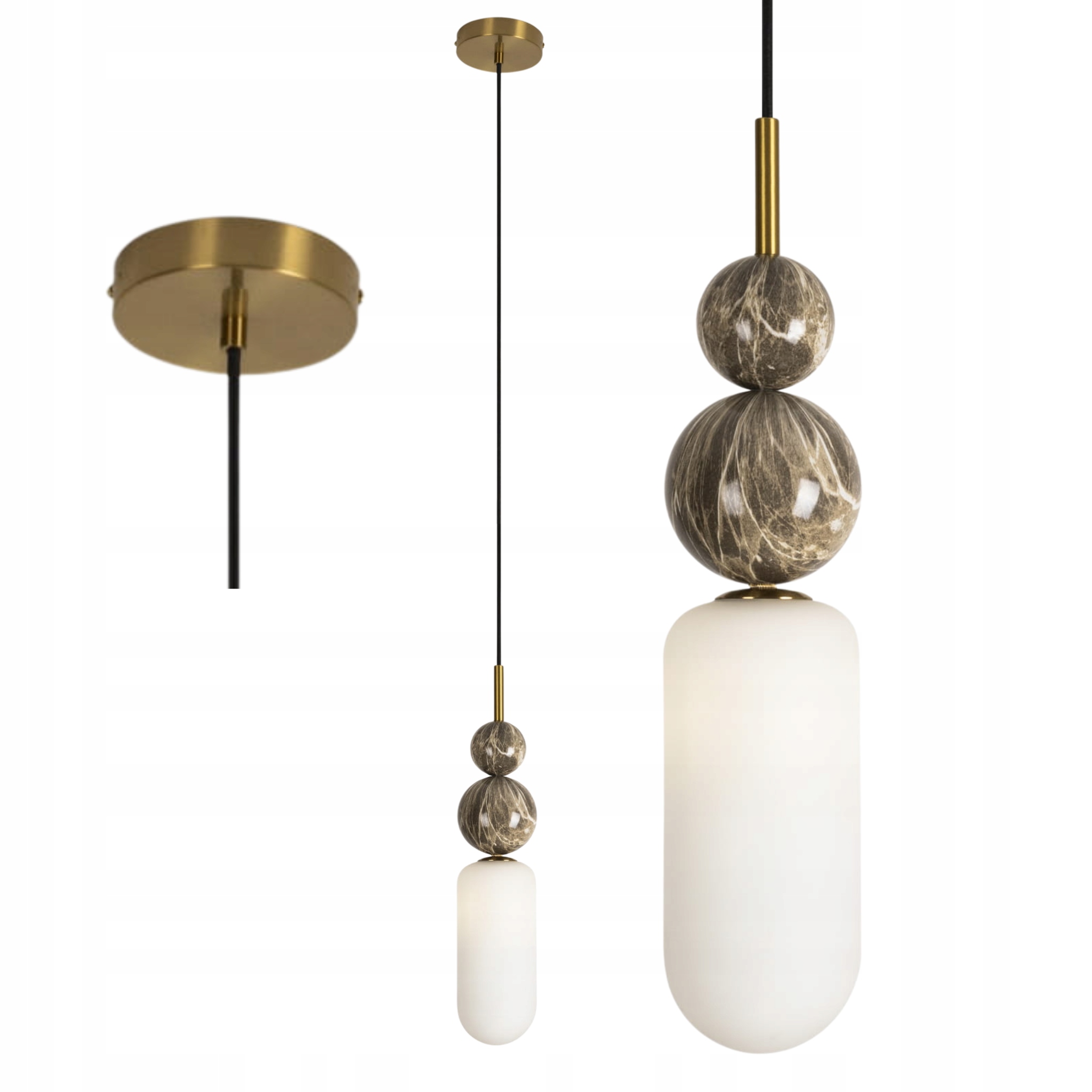 Maxlight Lampa Wisząca Nova Złota 1xG9 7W Szklany Klosz Kulki