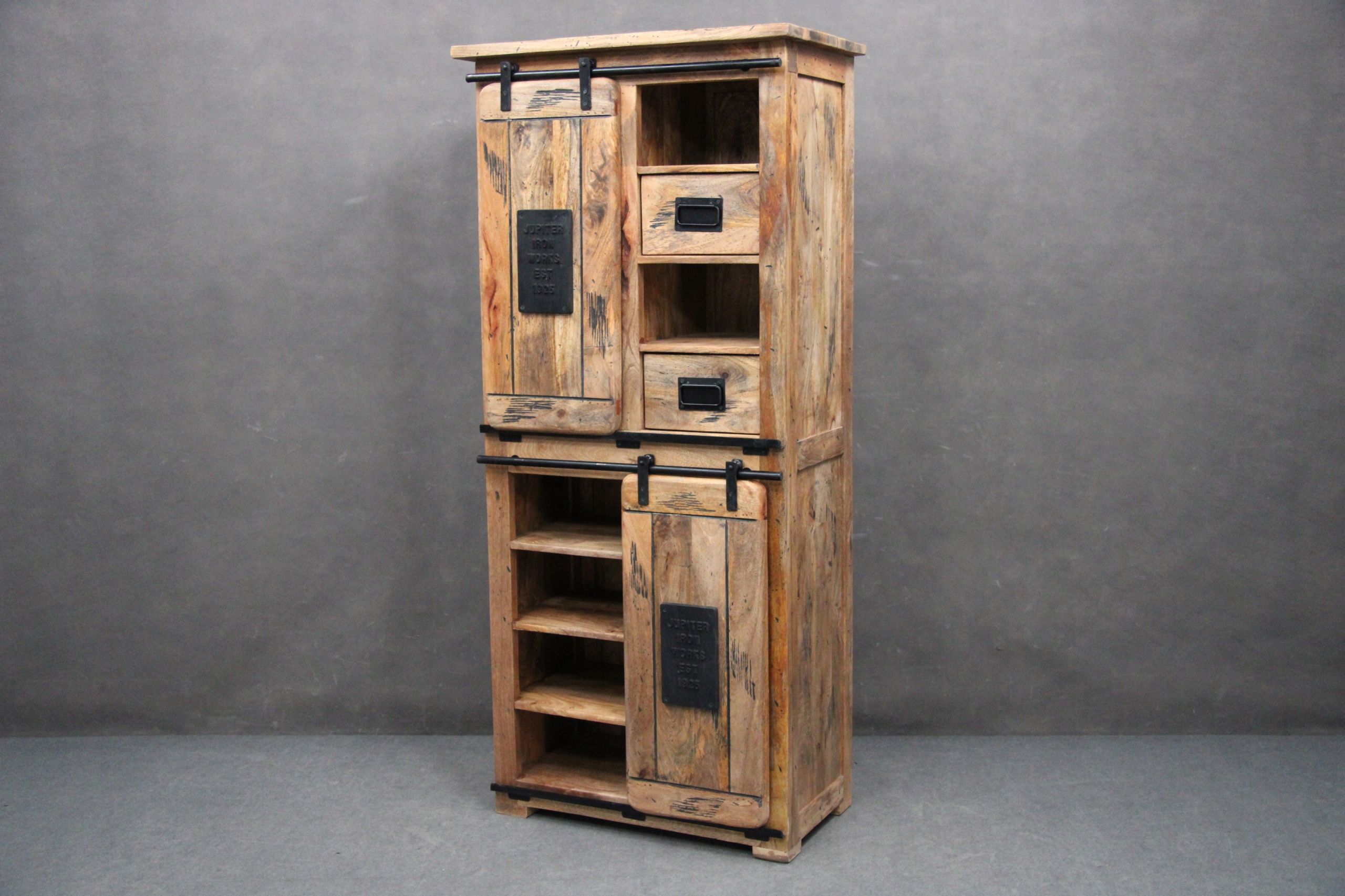 REGAŁ LOFT Drewniany lite Drewno Mango VINTAGE Szafka z półkami LOFTOWY Kod producenta B 5272 BGM s.c.