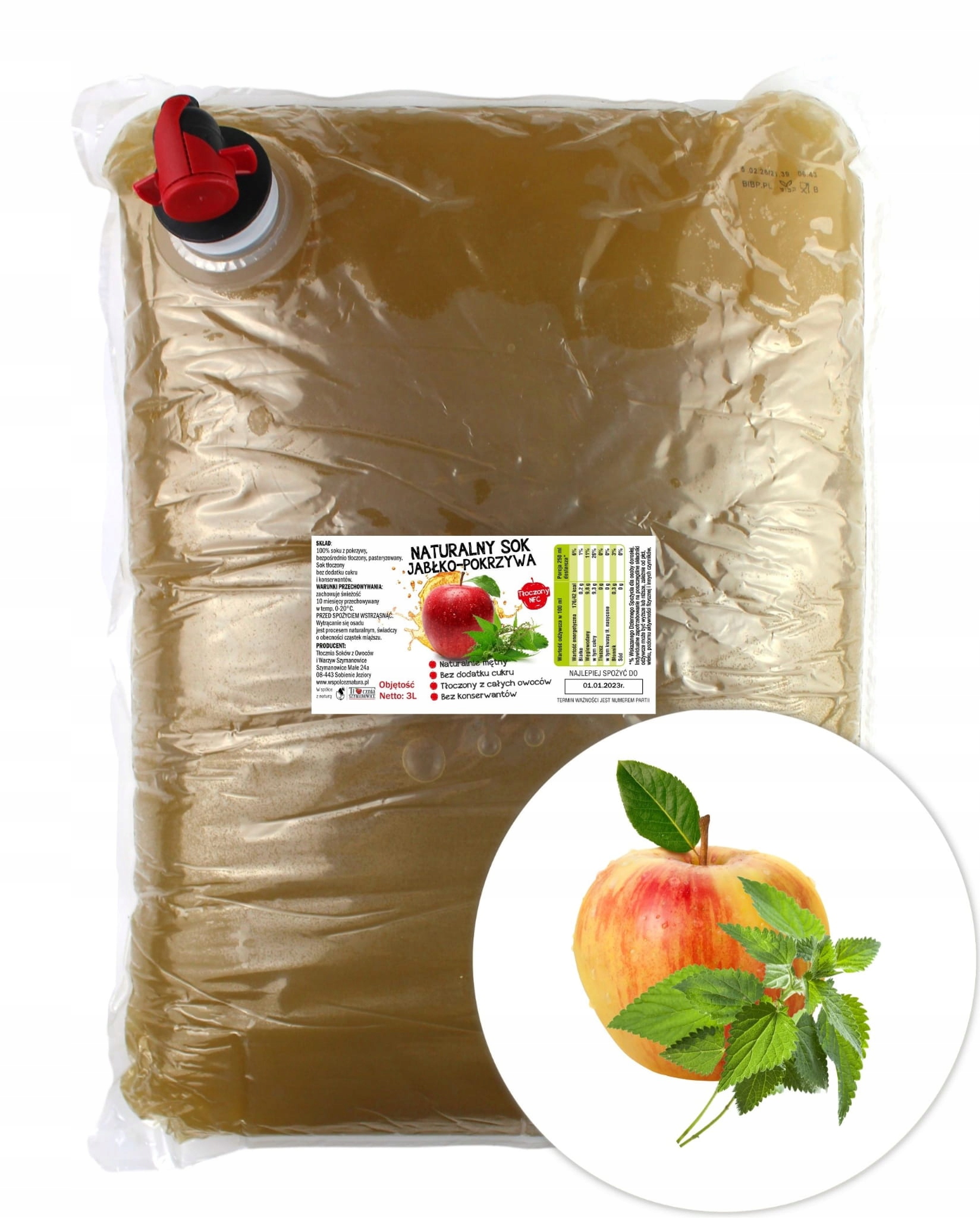 SOK JABŁKO POKRZYWA TŁOCZONY NFC 100% 5L DZIECI