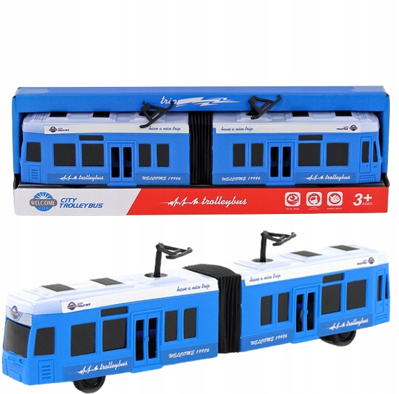 ZABAWKA TRAMWAJ Z NAPĘDEM POCIĄG 33CM