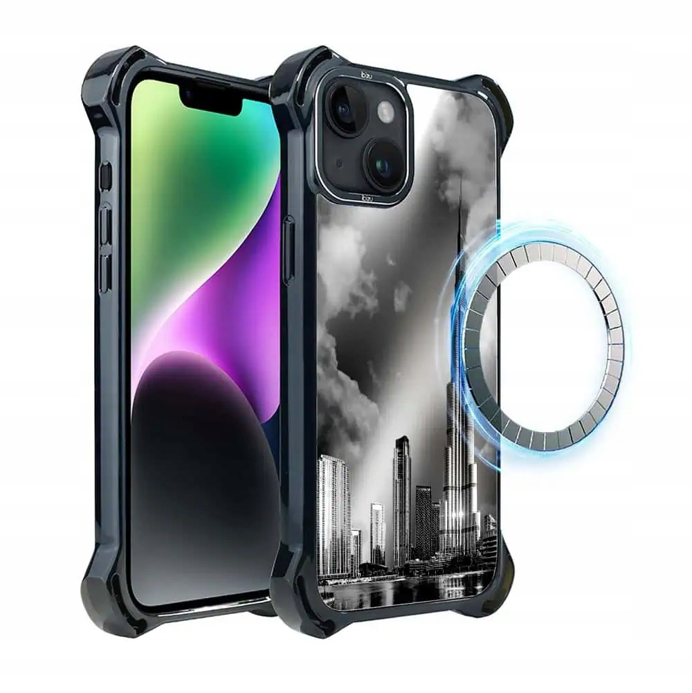Pouzdro iPhone 14 Plus Ibizu DropGuard Ultra s MagSafe, Burj Khalifa