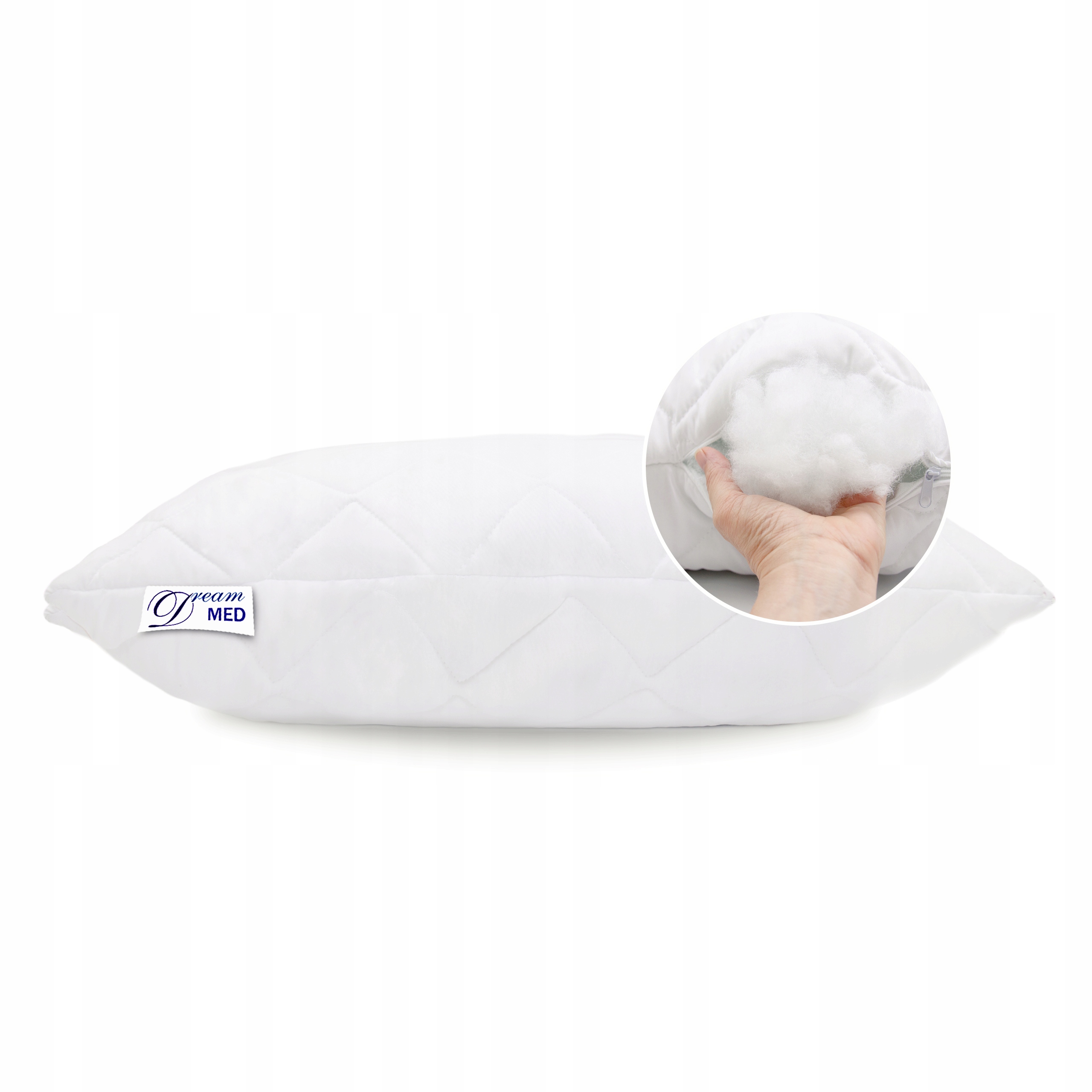 GRUBA ANTYALERGICZNA Poduszka 40x40 ZAMEK, 95°C Marka DreamMED