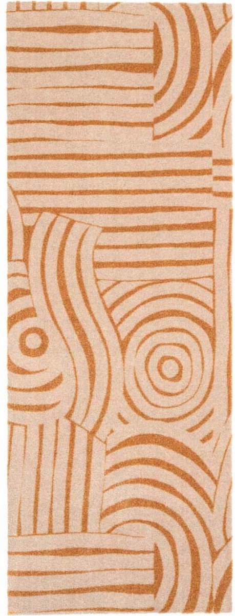 Oranžový koberec protiskluzový do kuchyně s krátkým vlasem 67 x 180 cm