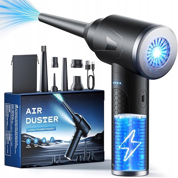 Dmuchawa sprężonego powietrza, 100000 obr./min z akumulatorem 9000 mAh Led
