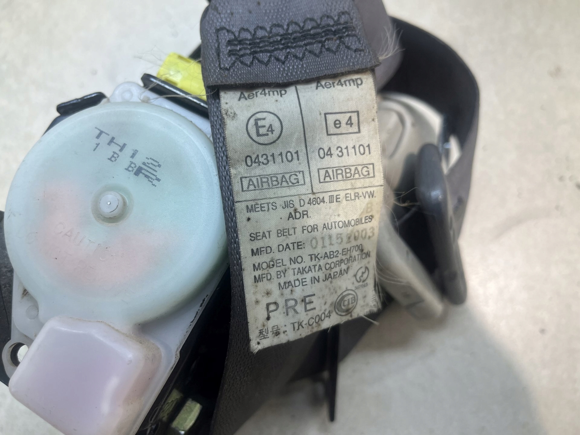 tension belt safety right front MAZDA MPV 2.0 D TKAB2EH700