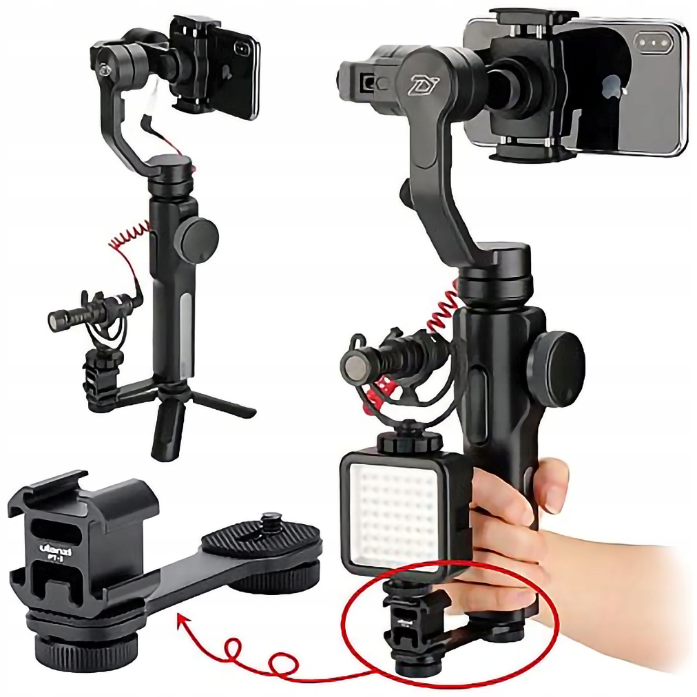 Uchwyt 3 x zimna stopka na mikrofon lampę LED do Gimbala Marka Ulanzi