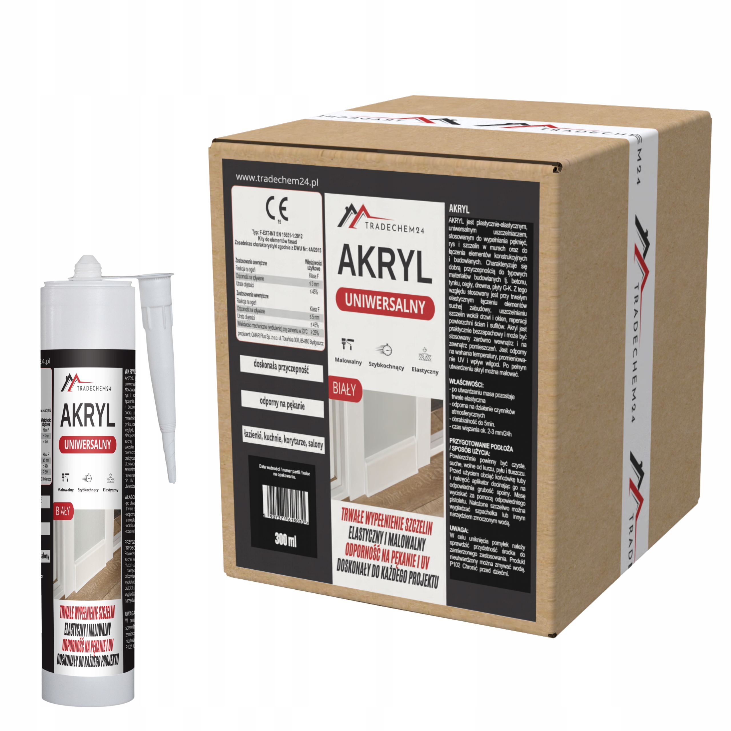 12 x Akrylový Těsnící Kroužek Bílý Univerzální Pro Stěny Stropních Lišt