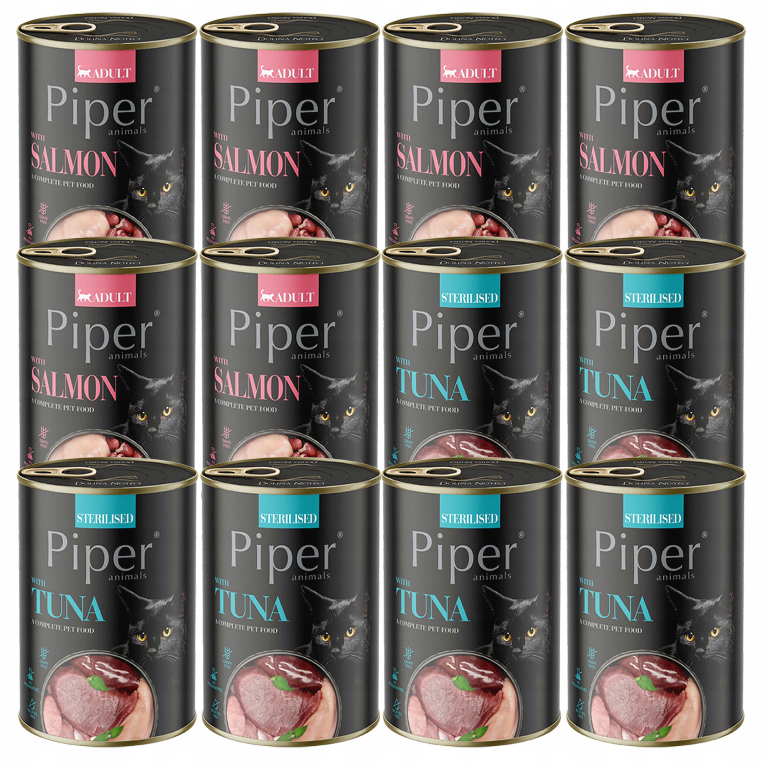 Levně Dolina Noteci Piper mokré krmivo pro kočky mix chutí 12x 400g