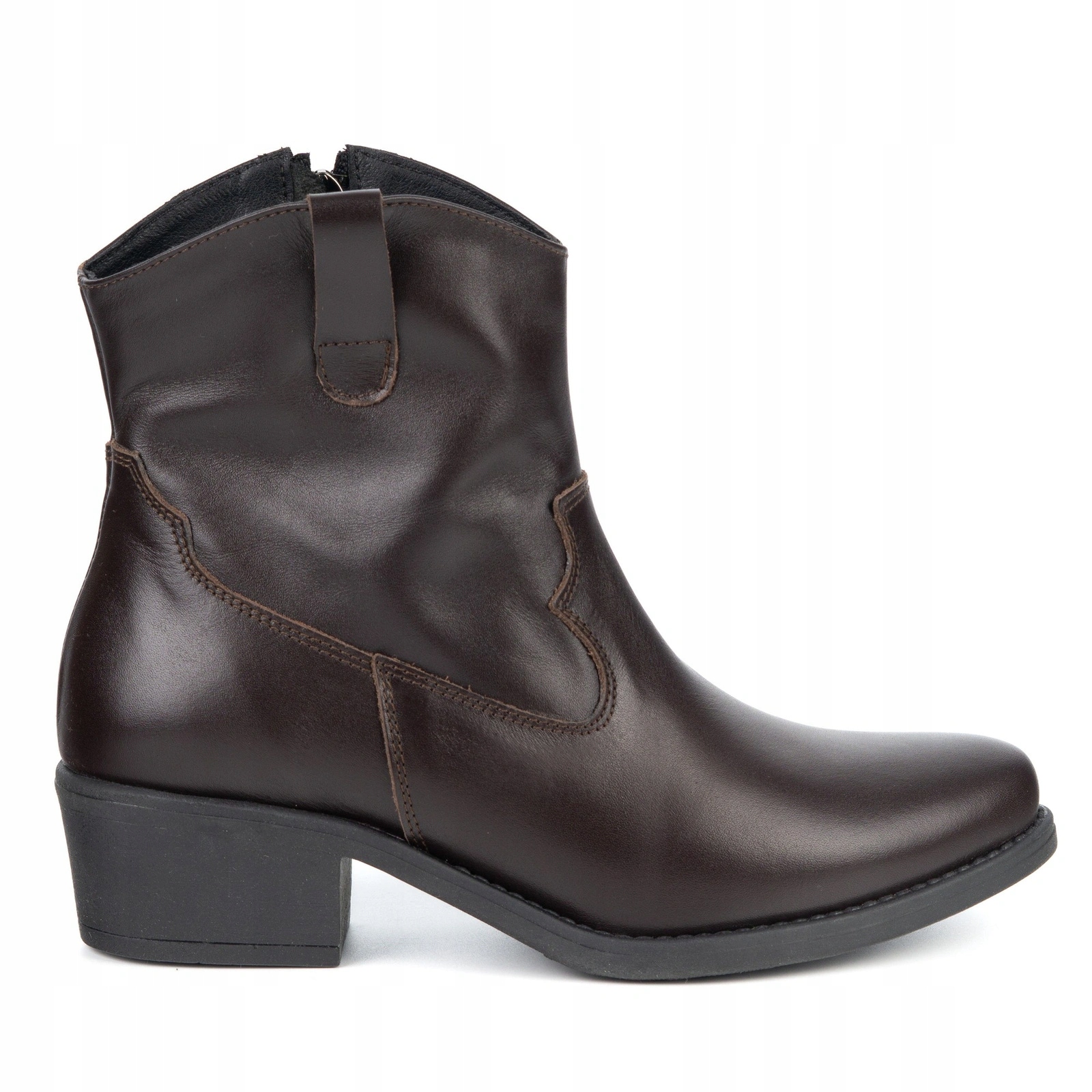 Dámské kotníkové boty Olivier Dakota elegantní na podpatku tmavě hnědá 39