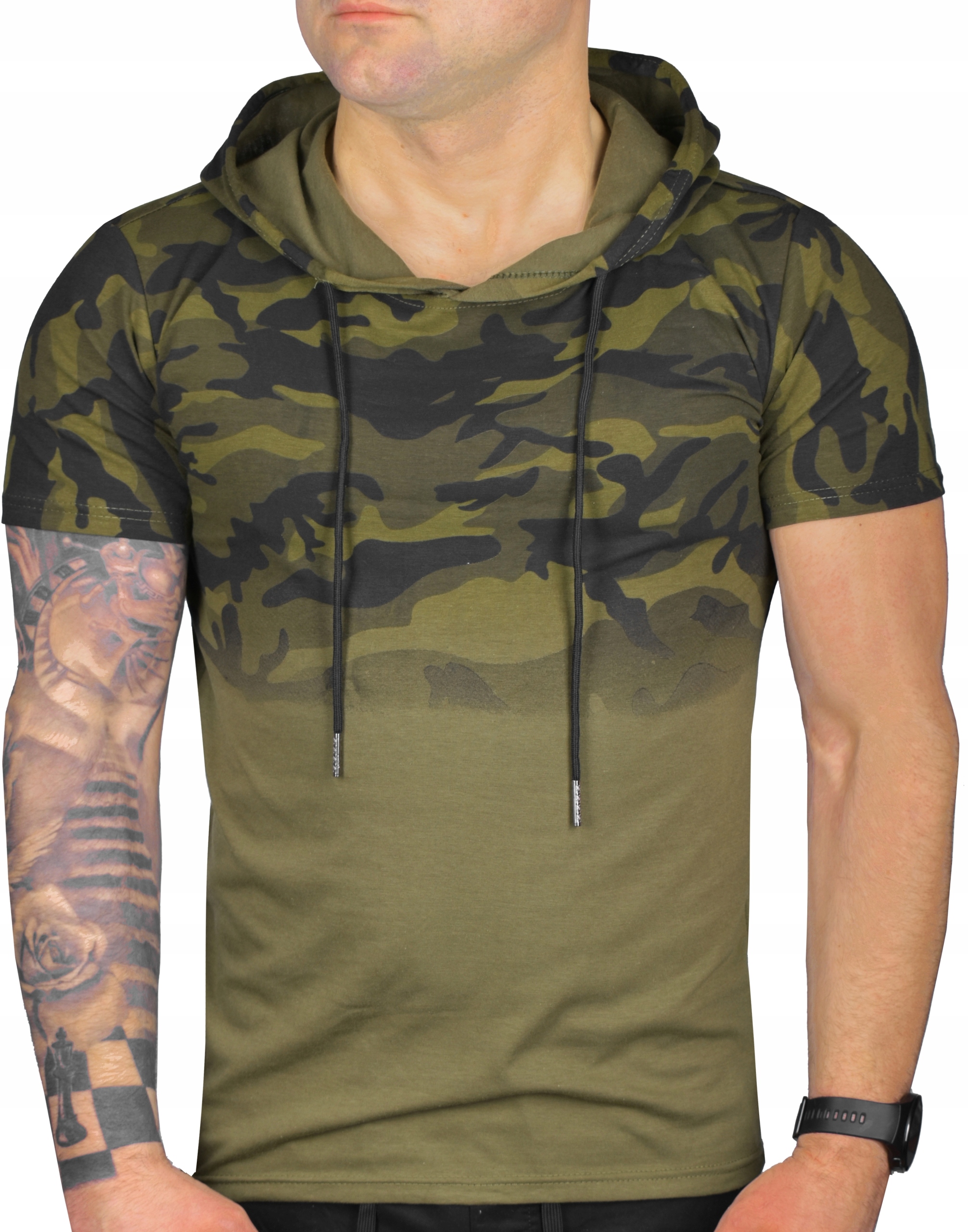 

T-shirt Męski Gładki Z Kapturem Jakość