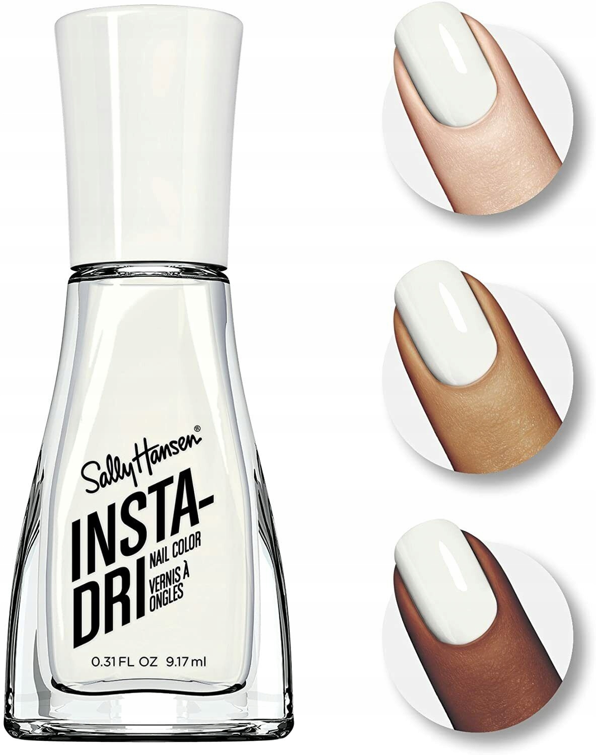 Sally Hansen Insta Dri Lakier White on Time 113