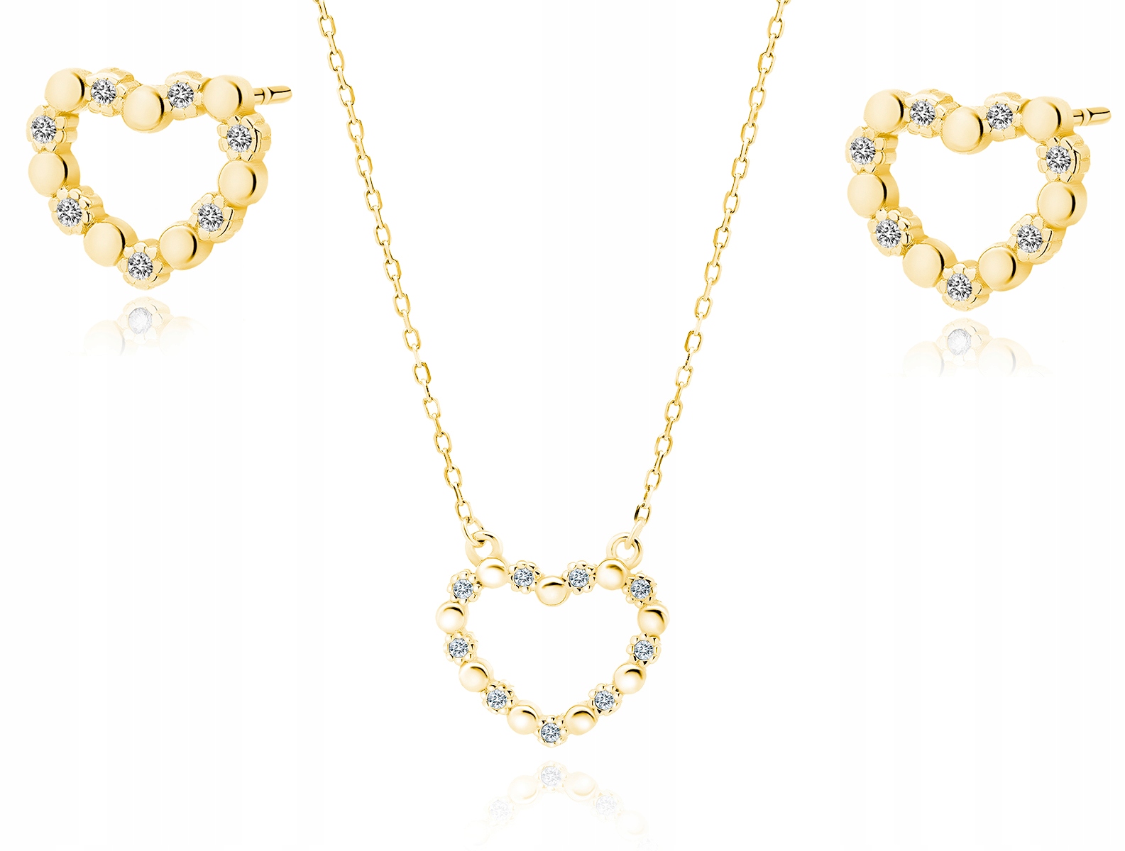 Zlatý Řetízek se srdíčky Zirkony 925, Valentýn