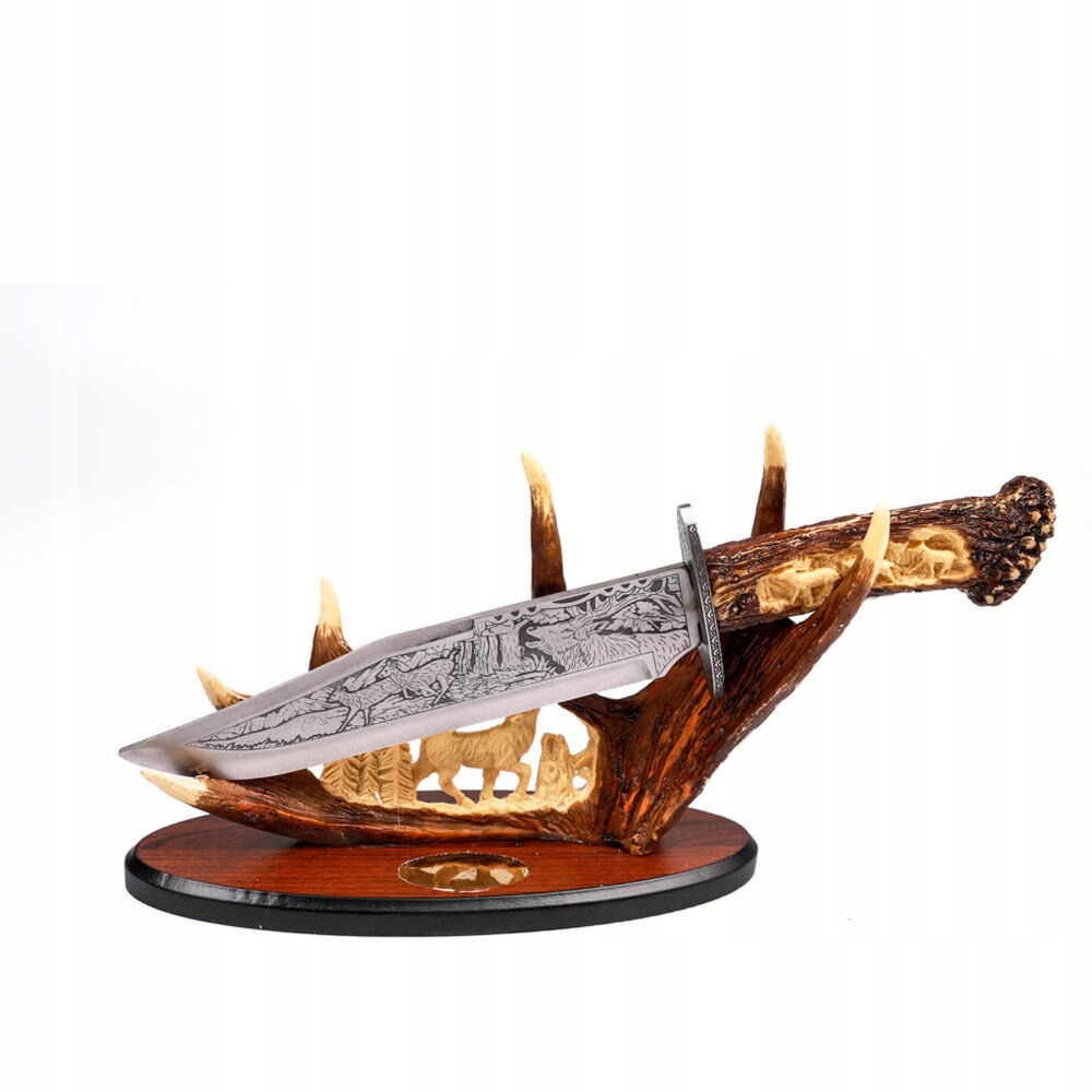 Duży Kordzik Myśliwski Jeleń Poroże Dla Myśliwego 38 CM JT7078-D