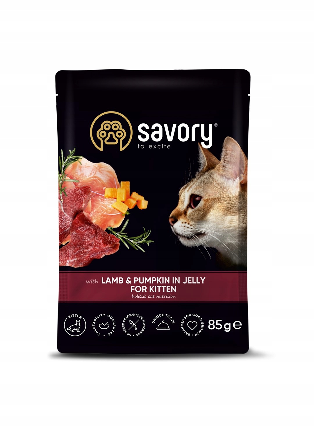 Savory Vlhké krmivo pro kitten juniory Jehněčí dýně kuře 24x85 g