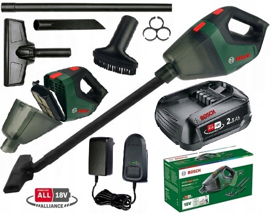 Bosch Zestaw Odkurzacz UniversalVac 18V, Akcesoria, Bateria 2.5Ah, Komplet