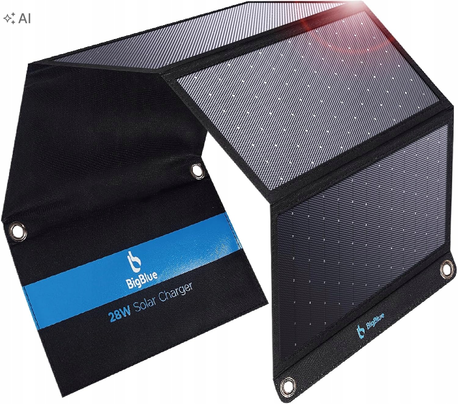 BigBlue Solar Przenośna ładowarka solarna 28W, 3 Usb, wodoszczelna składana