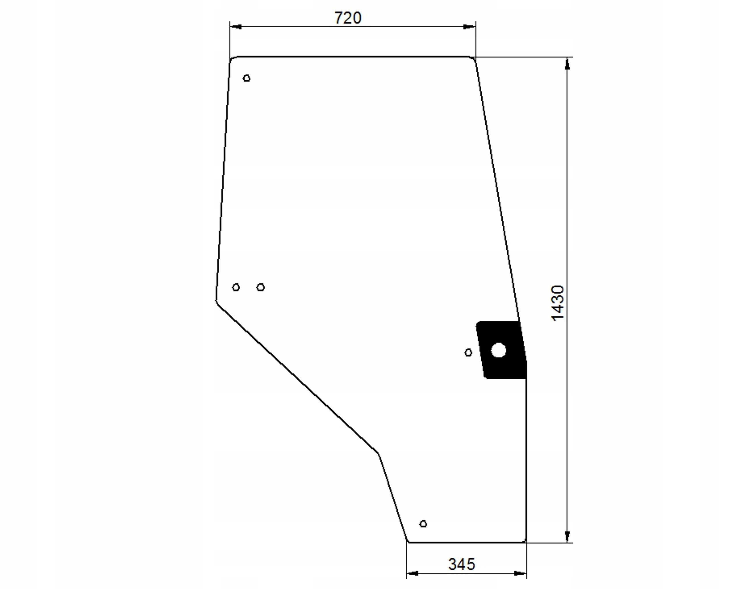 sklo Case 3210 3220 3230 kabina Lp dveře pravé