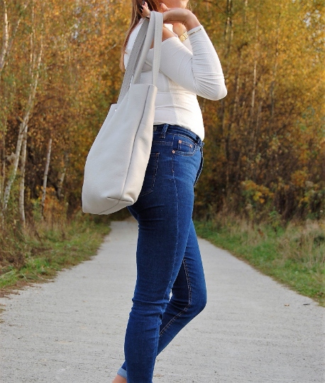 TOREBKA SKÓRZANA SHOPPER BAG 100% SKÓRA NATURALNA Styl miejski