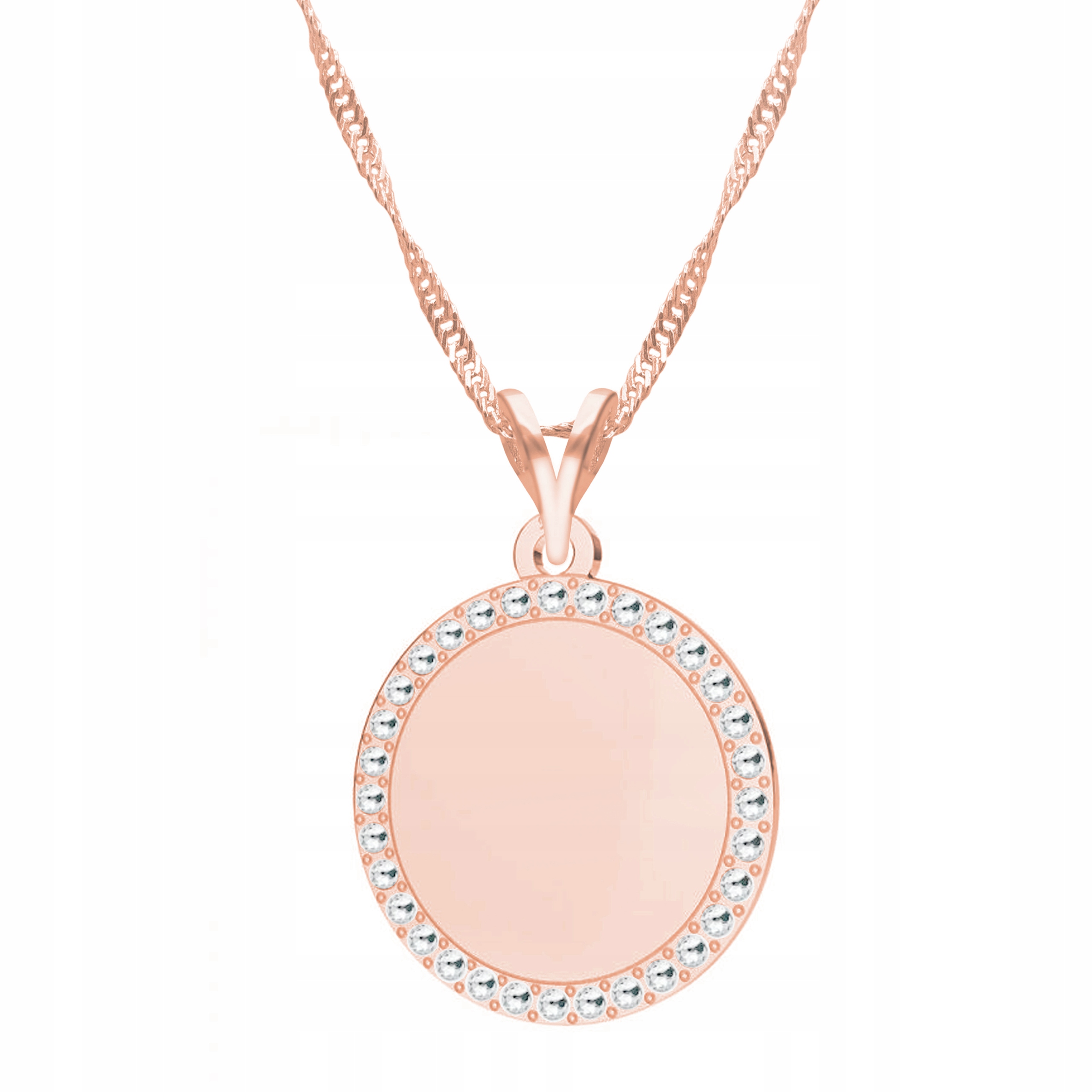 Řetízek zlatý náhrdelník 925 Kroužek Křišťály