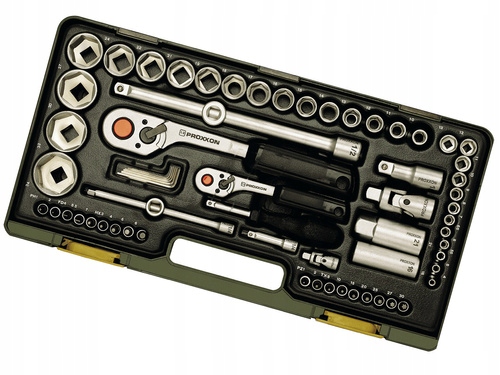 Proxxon Zestaw kluczy nasadowych 1/2" i 1/4" 65 elementów PR23286 Walizka