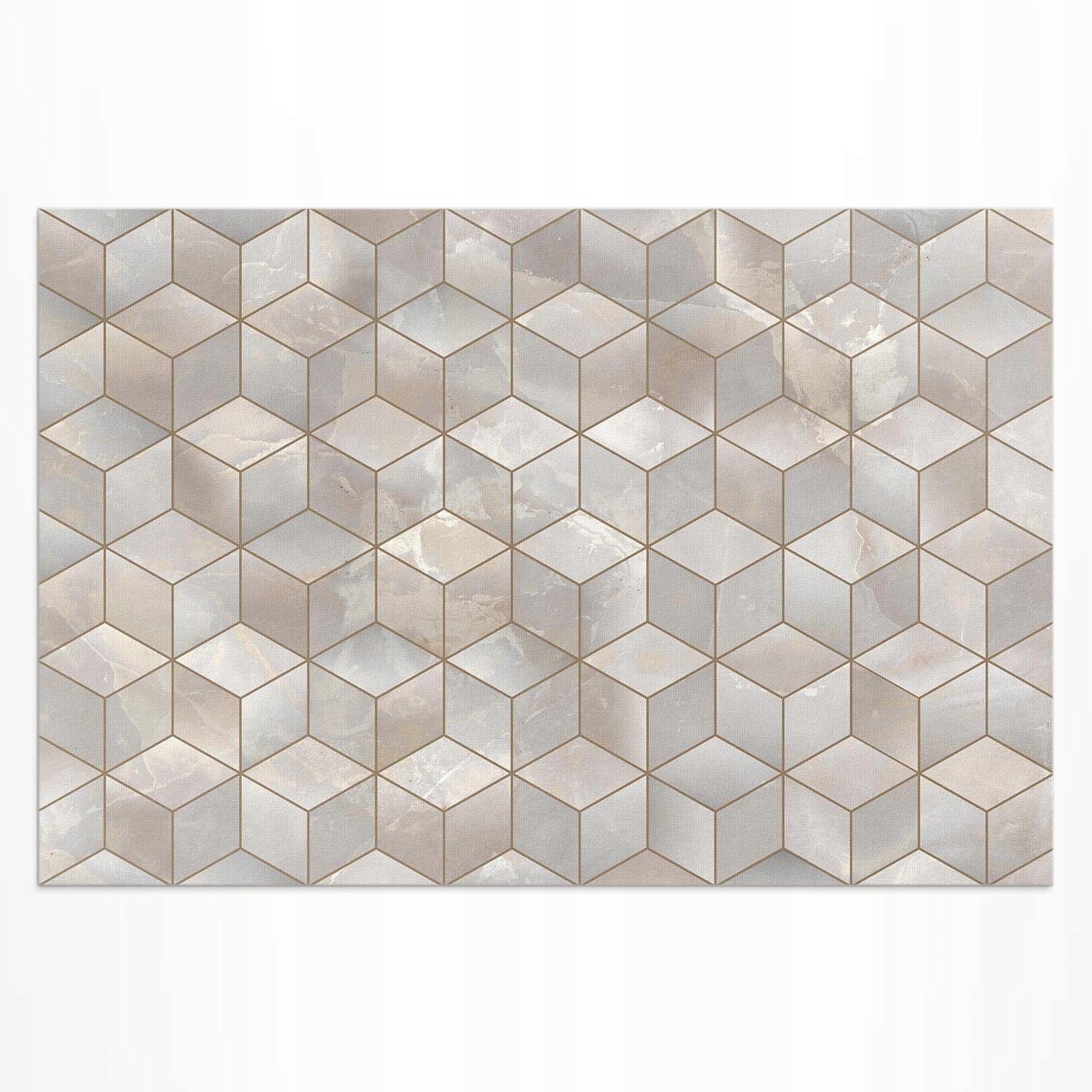 Moderný vinylový koberec Kockový dojem priestoru mramor 150 x 255 cm
