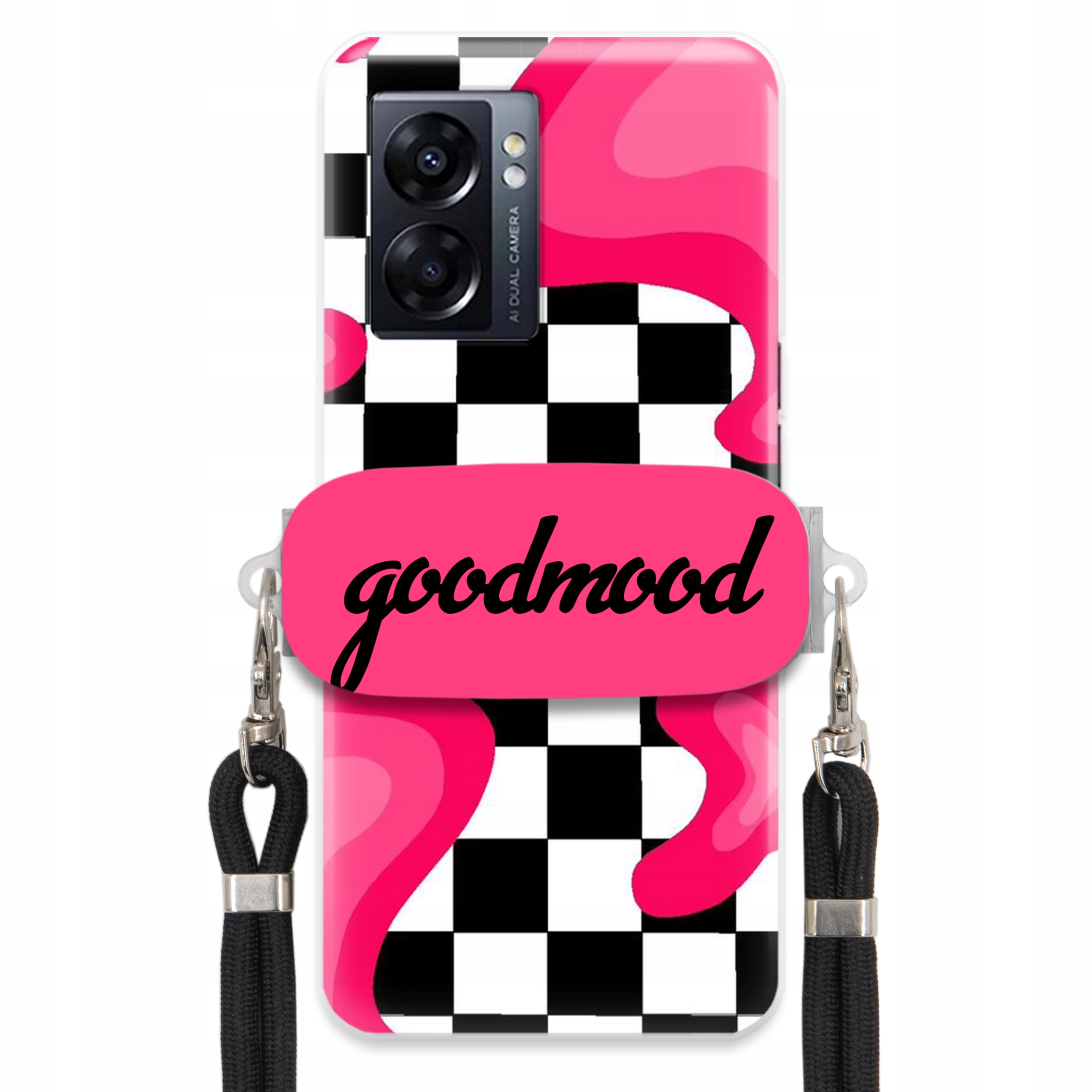 Puzdro Na Oppo A57 4G Sada Case Držiak Na Vodítko Čierna Pre Teenagerov Splash